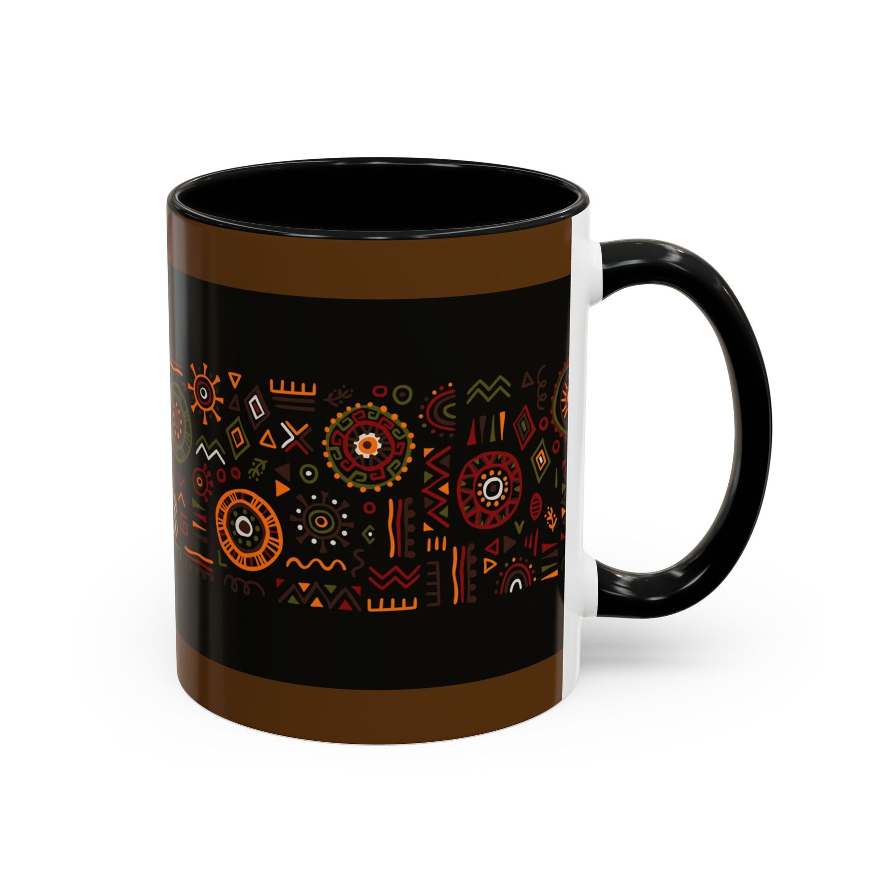 Tribal Ceramic Coffee Mug, Afrocentric Colorful Design, Custom 11oz & 15oz - Ira World Art LLC