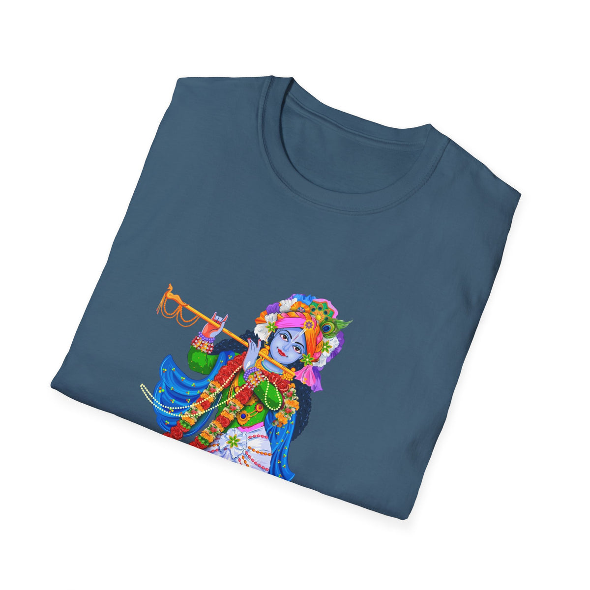 Krishana Tees - Spiritual Unisex Softstyle T-Shirt, Hindu God Tee, Religious Clothing, Meditation Shirt, Yoga Outfit - Ira World Art LLC