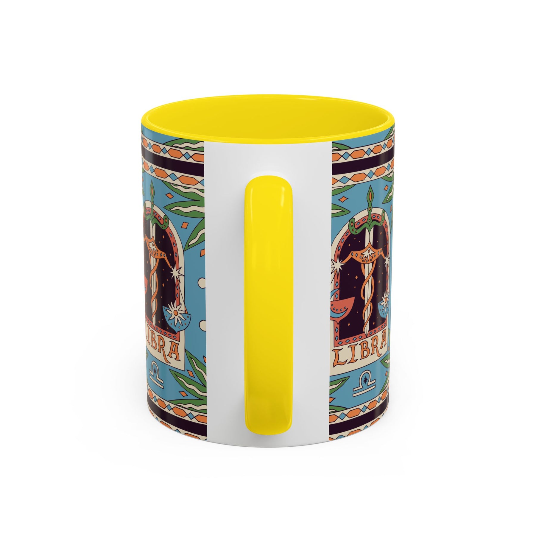 Custom Libra Coffee Mug, Colorful Ceramic 11oz & 15oz Zodiac Design - Ira World Art LLC