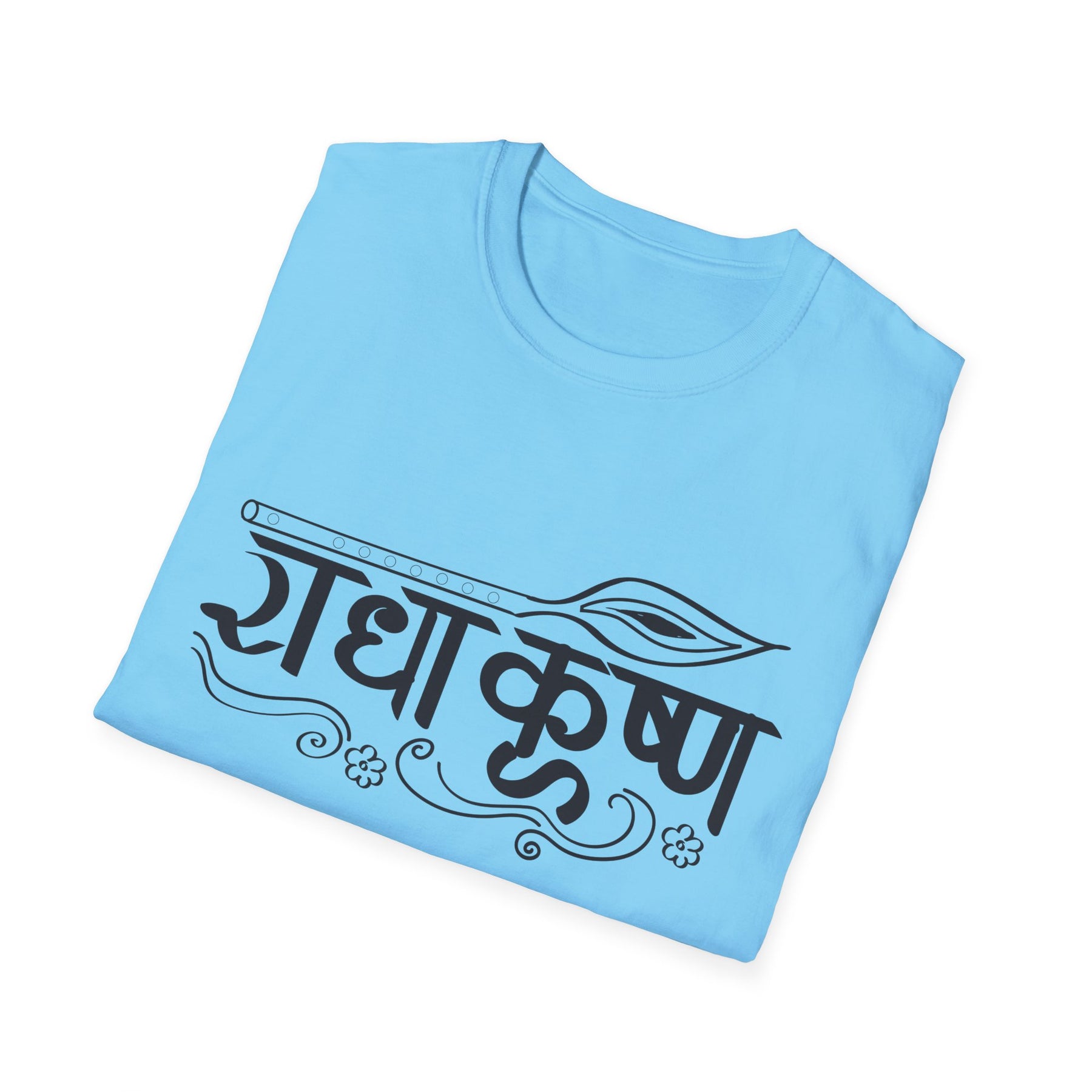 Radha Krishna Unisex T-Shirt, Hindu Deity Tee, Spiritual Printed Shirt, Yoga Apparel, Boho Top, Festival Clothing - Ira World Art LLC