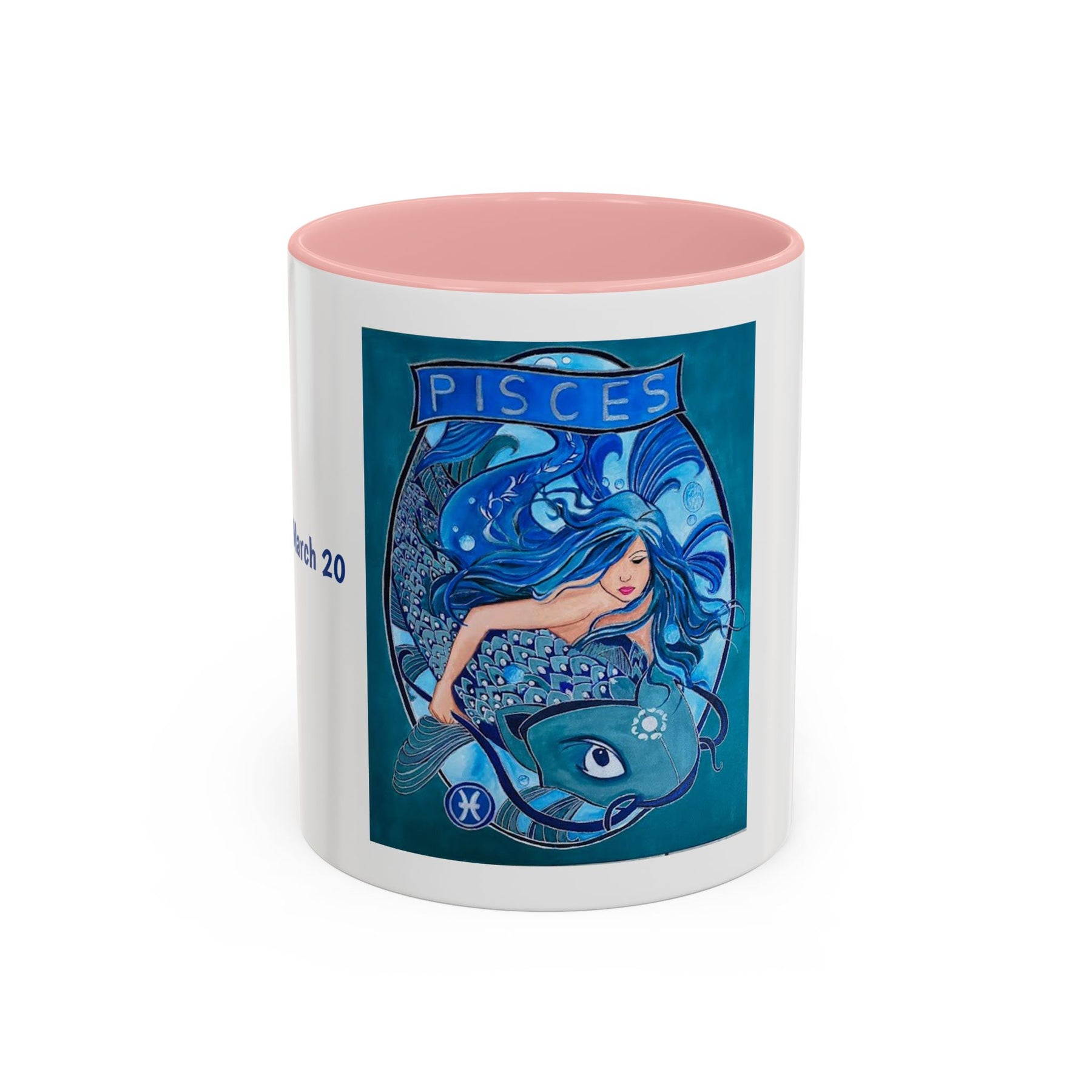 Pisces Zodiac Mug, Colorful Ceramic Fish Mug Design, Cute 11oz Cup - Ira World Art LLC