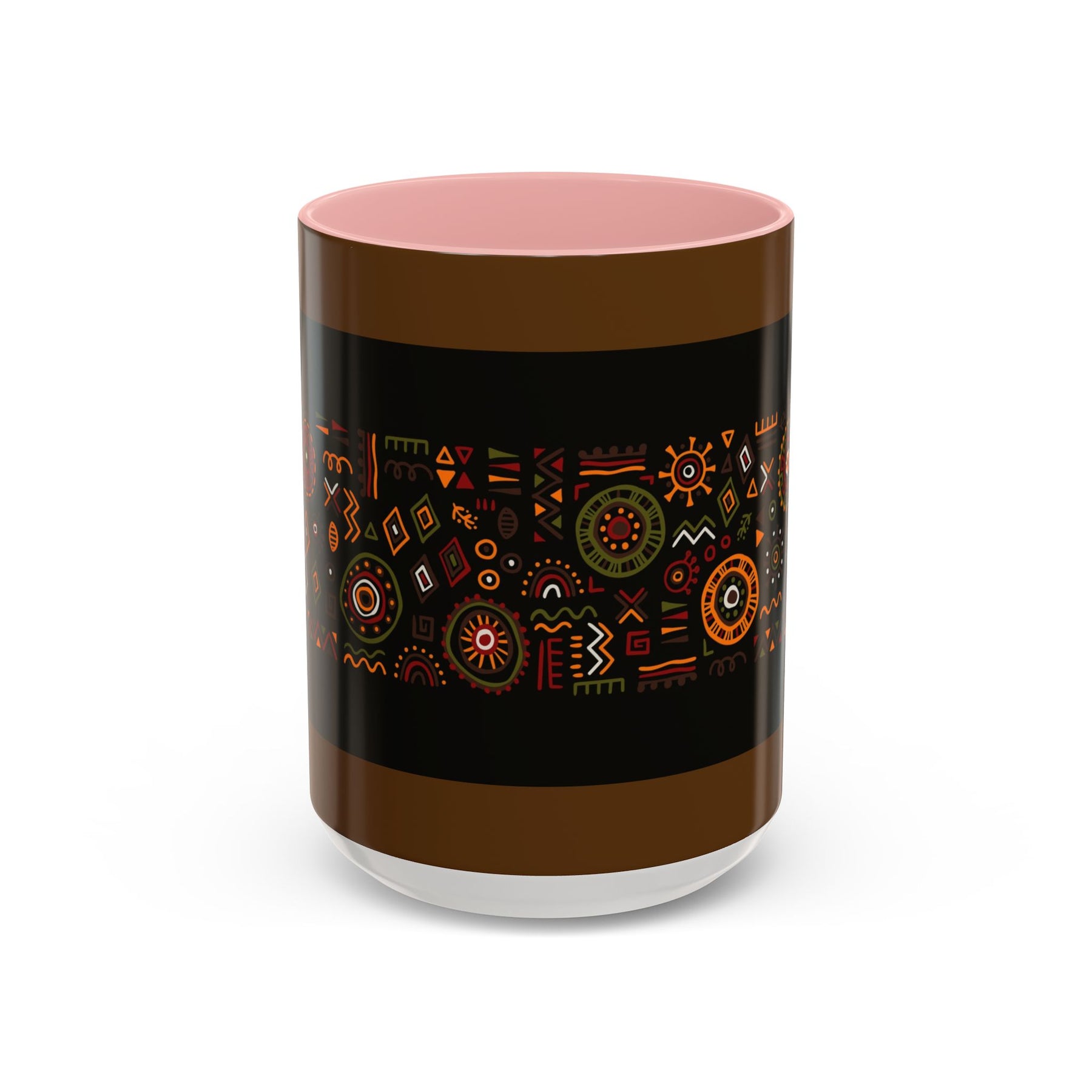 Tribal Ceramic Coffee Mug, Afrocentric Colorful Design, Custom 11oz & 15oz - Ira World Art LLC