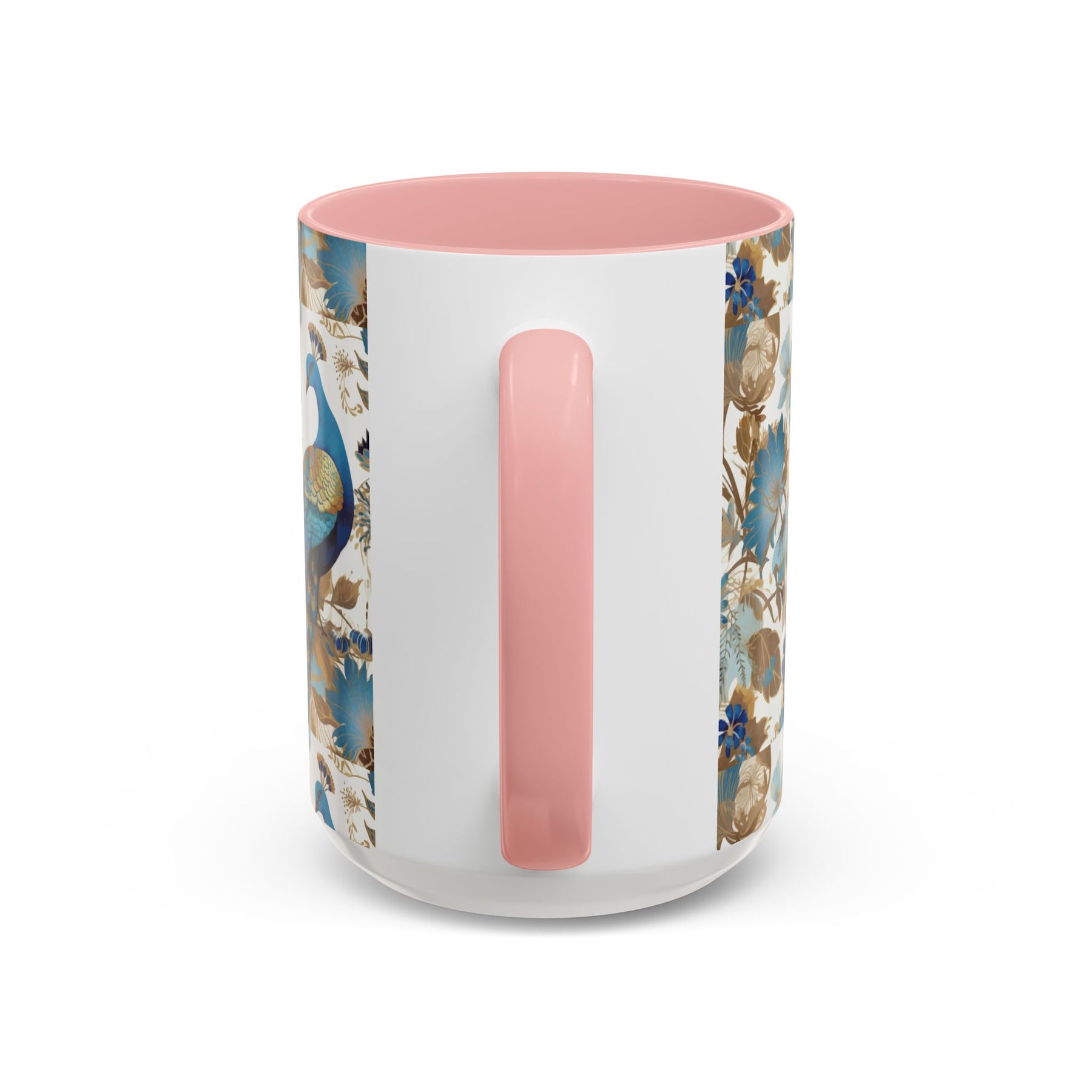 Elegant Peacock Ceramic Coffee Mug, Colorful 11oz & 15oz Custom Design - Ira World Art LLC