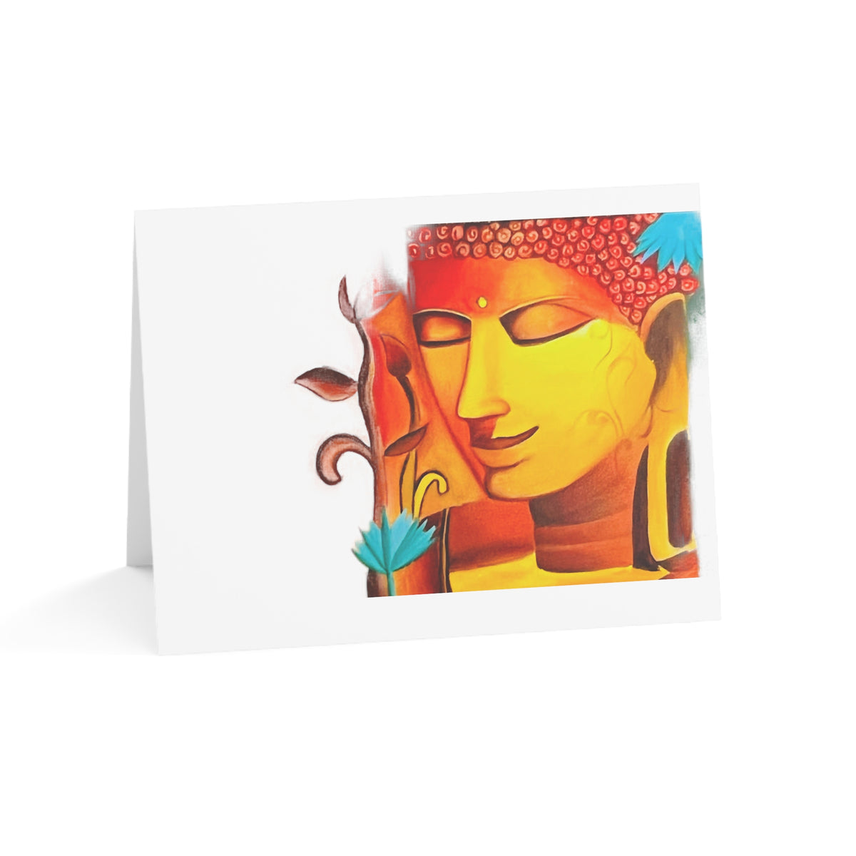 Inner Peace Greetings: Gautam Buddha Greeting Card – Share Tranquility and Enlightenments" (1, 10, 30, and 50pcs) - Ira World Art LLC
