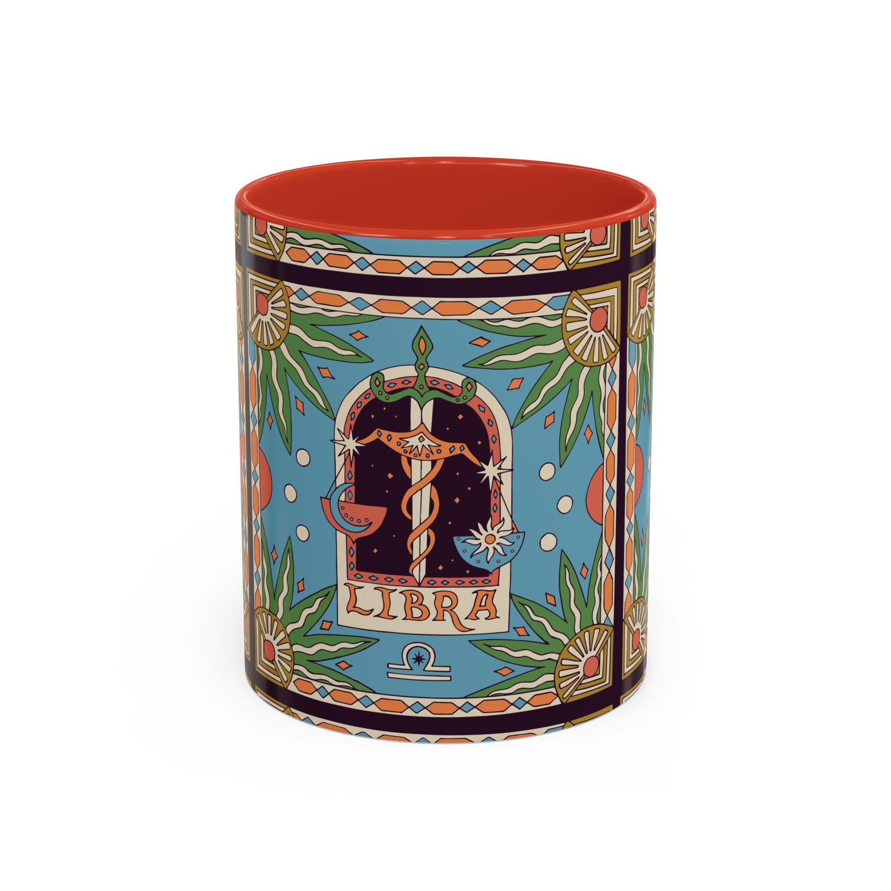 Custom Libra Coffee Mug, Colorful Ceramic 11oz & 15oz Zodiac Design - Ira World Art LLC