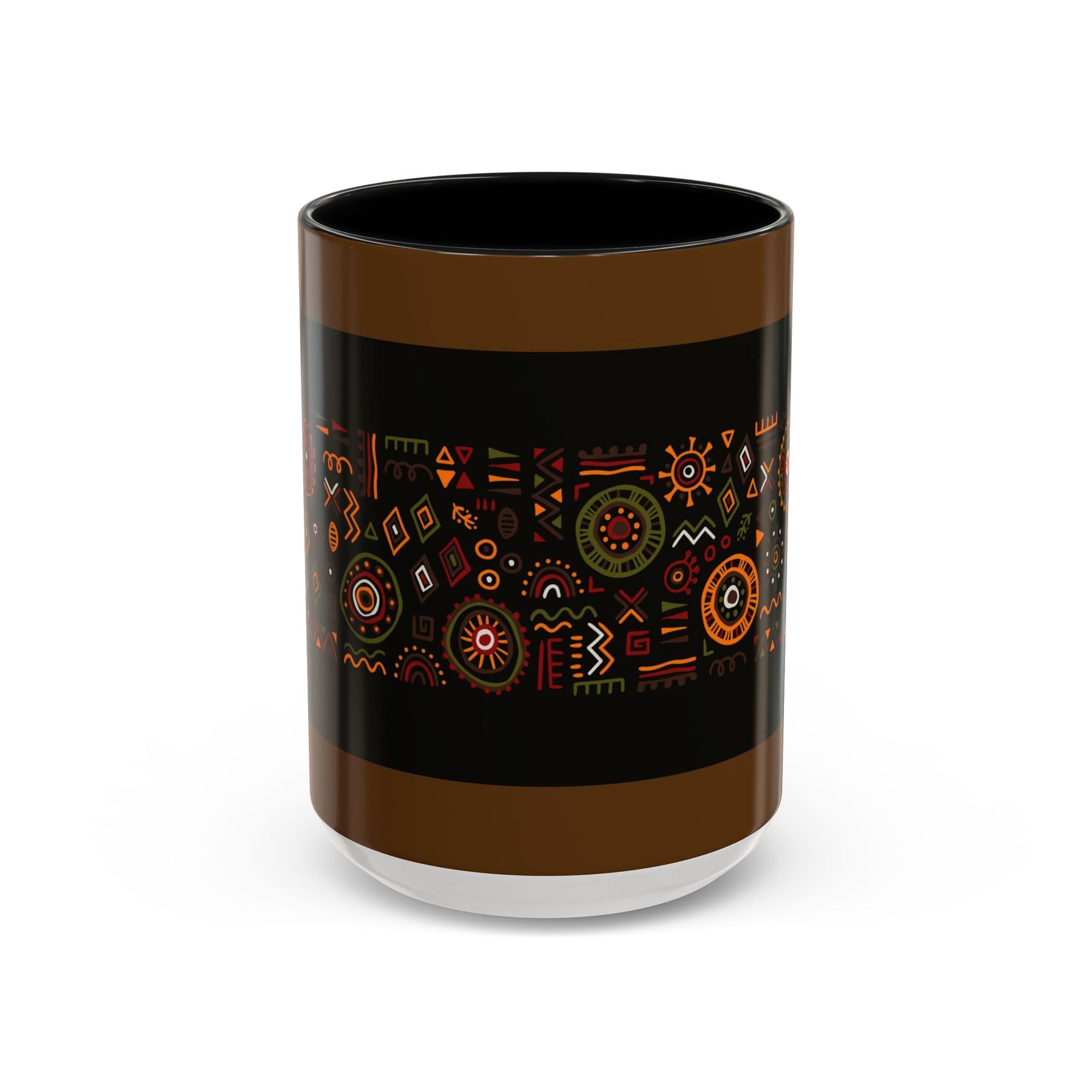 Tribal Ceramic Coffee Mug, Afrocentric Colorful Design, Custom 11oz & 15oz - Ira World Art LLC