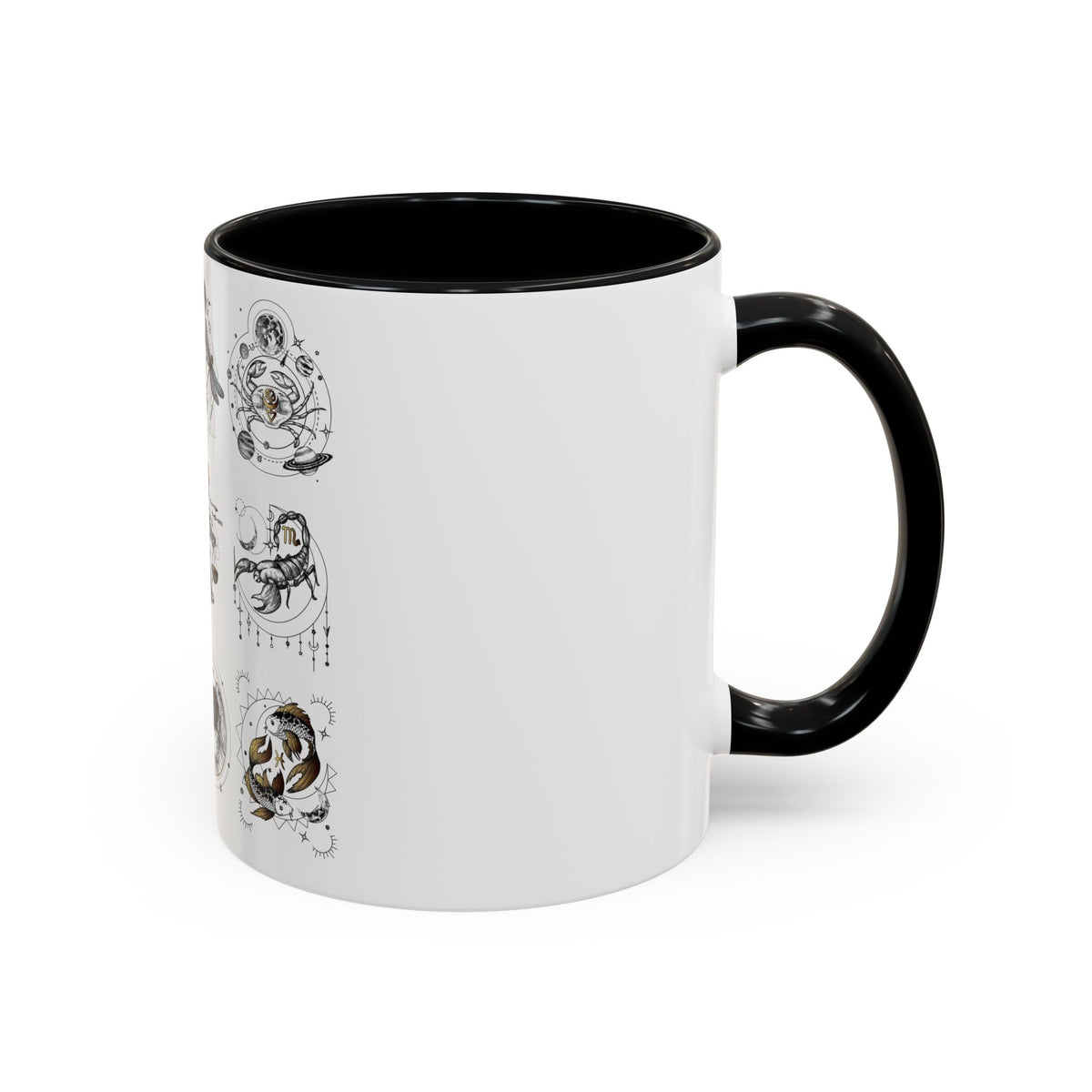 Zodiac Accent Ceramic Coffee Mug with Vibrant Horoscope Design 11oz & 15oz - Ira World Art LLC