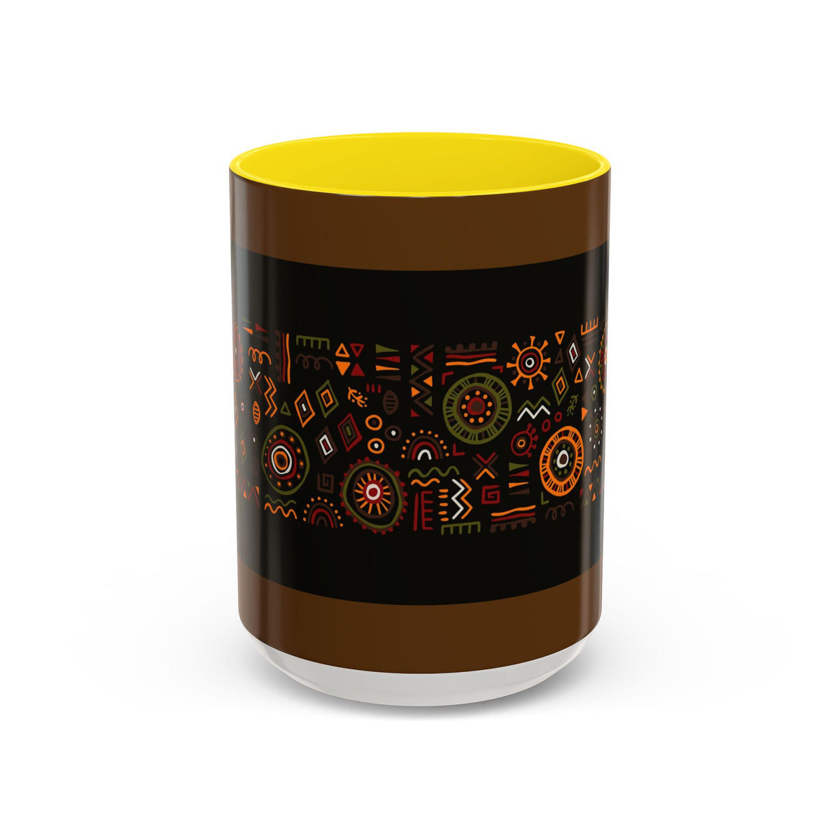 Tribal Ceramic Coffee Mug, Afrocentric Colorful Design, Custom 11oz & 15oz - Ira World Art LLC