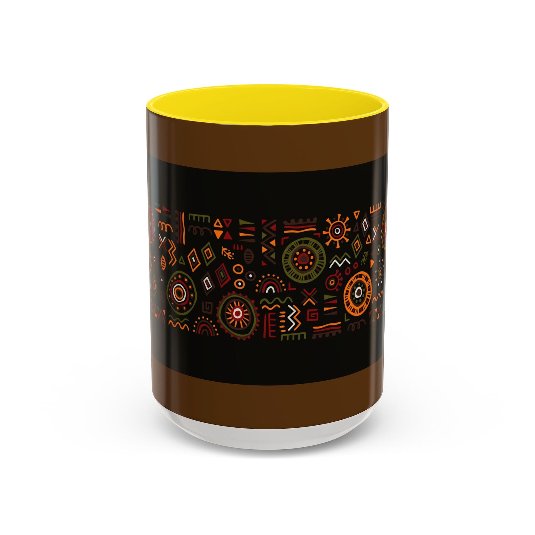 Tribal Ceramic Coffee Mug, Afrocentric Colorful Design, Custom 11oz & 15oz - Ira World Art LLC