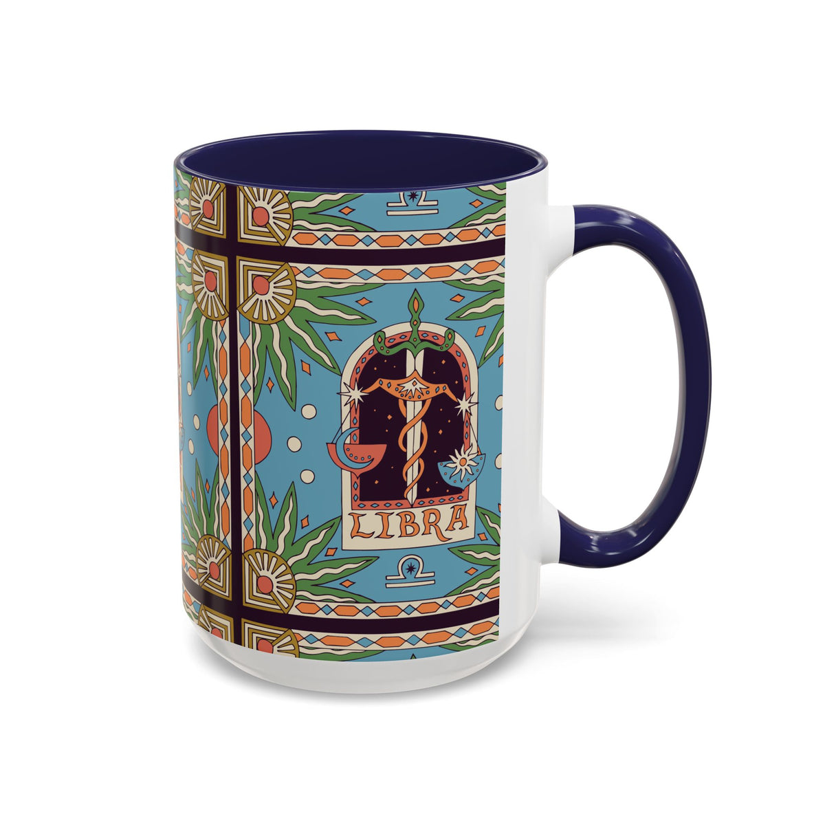 Custom Libra Coffee Mug, Colorful Ceramic 11oz & 15oz Zodiac Design - Ira World Art LLC