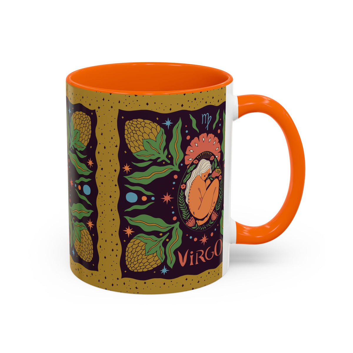 Virgo Zodiac Custom Coffee Mug, Colorful Ceramic 11oz and 15oz Design - Ira World Art LLC