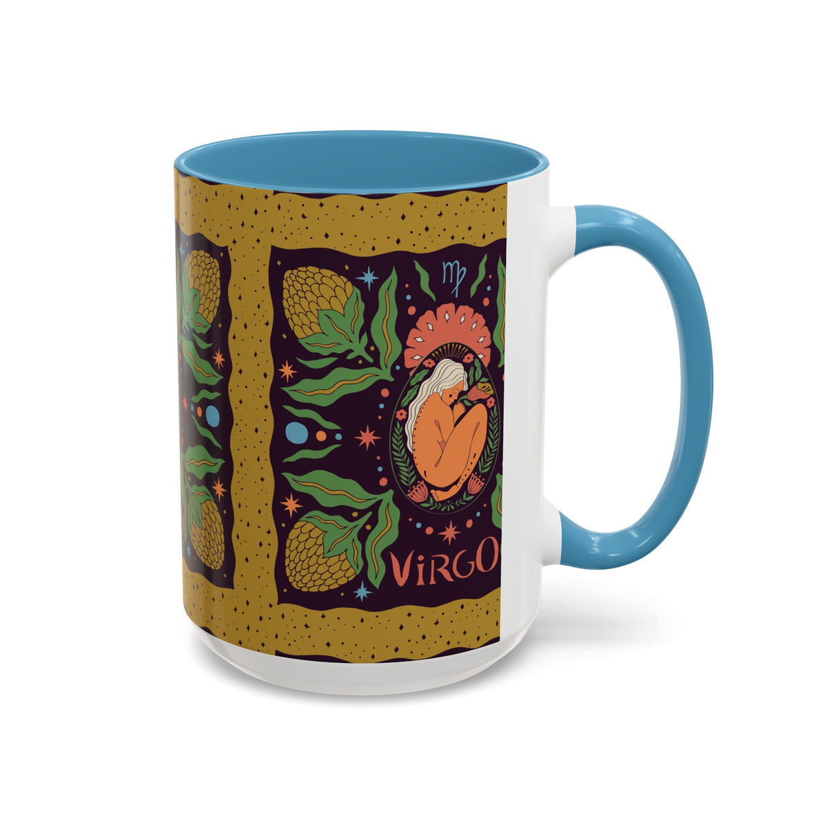Virgo Zodiac Custom Coffee Mug, Colorful Ceramic 11oz and 15oz Design - Ira World Art LLC