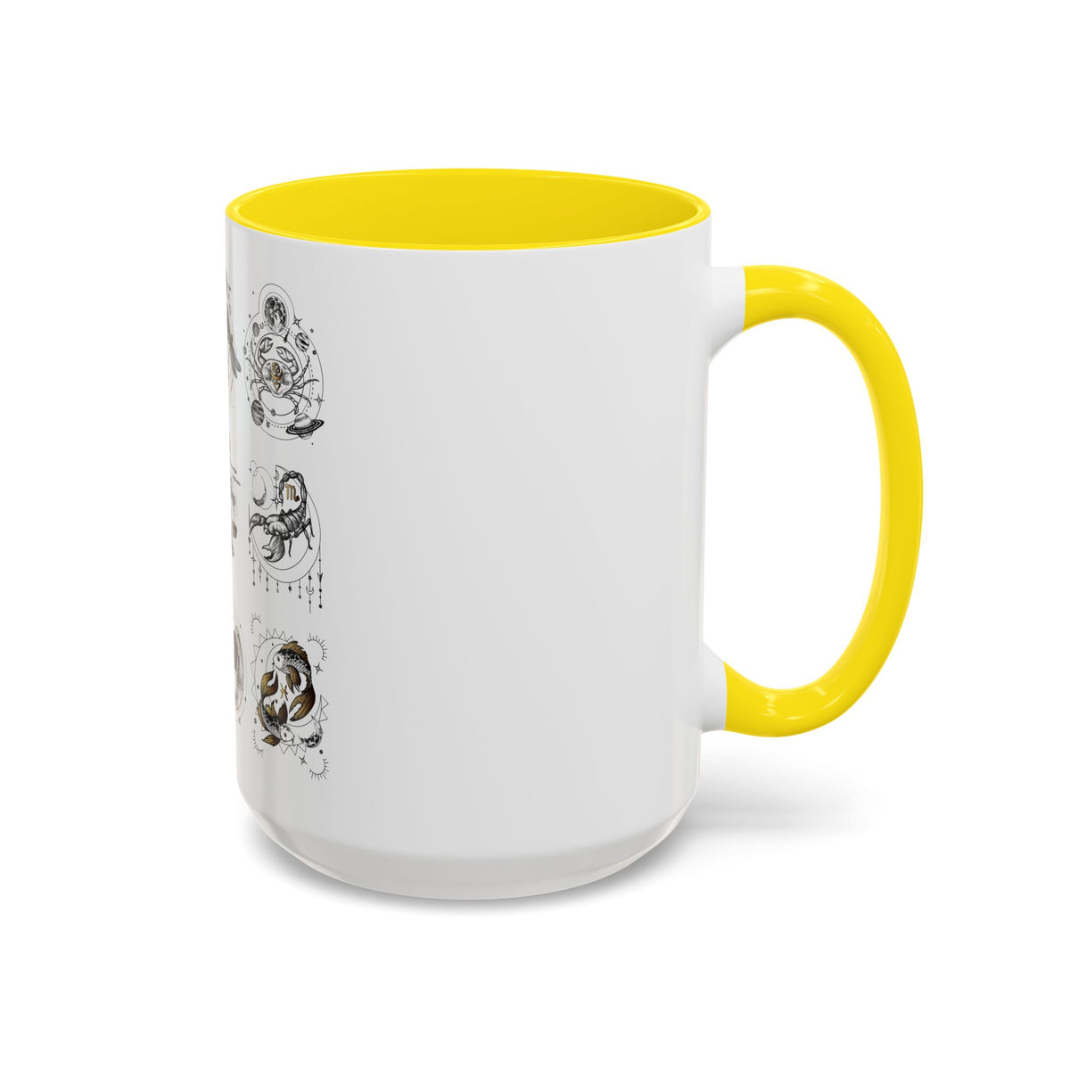 Zodiac Accent Ceramic Coffee Mug with Vibrant Horoscope Design 11oz & 15oz - Ira World Art LLC