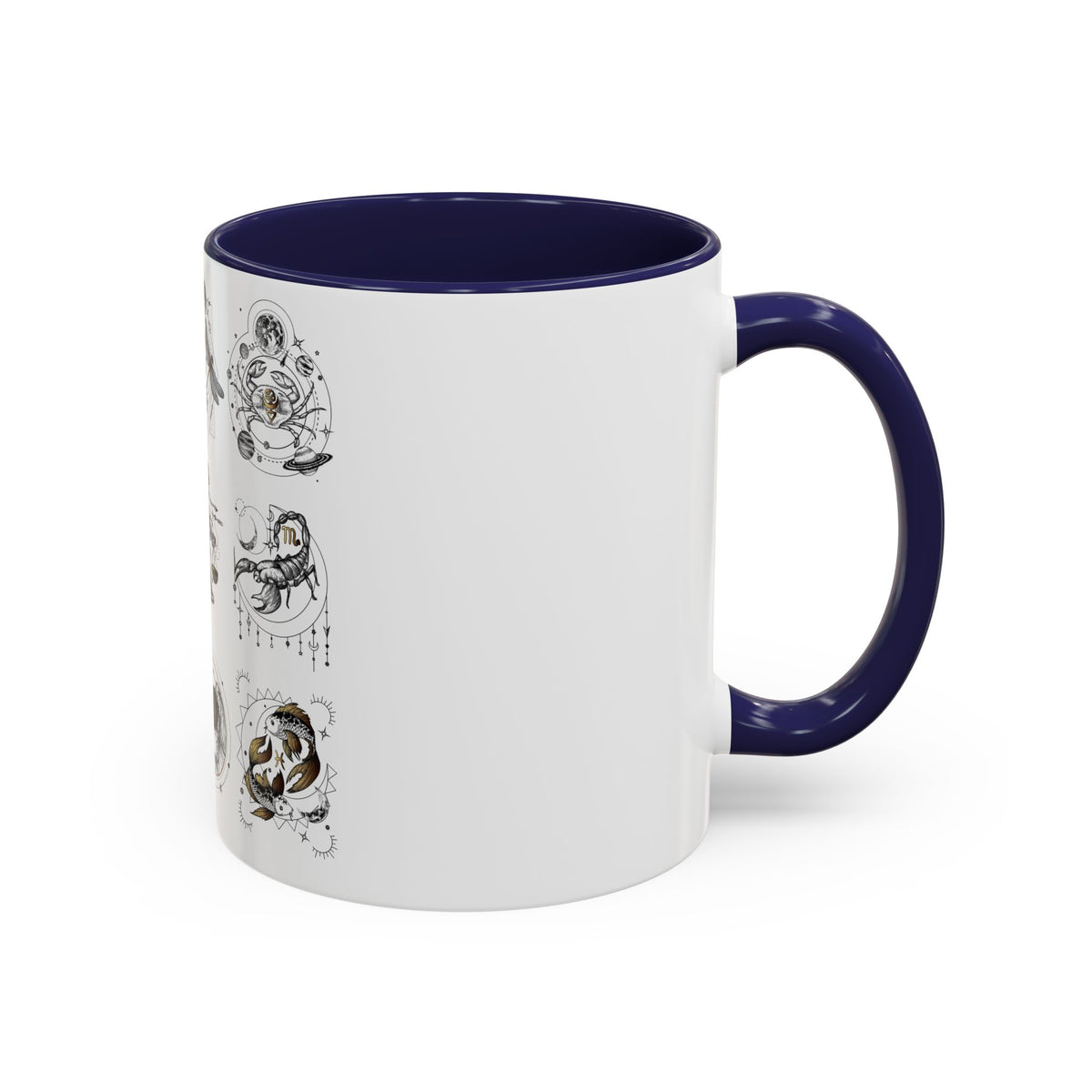 Zodiac Accent Ceramic Coffee Mug with Vibrant Horoscope Design 11oz & 15oz - Ira World Art LLC