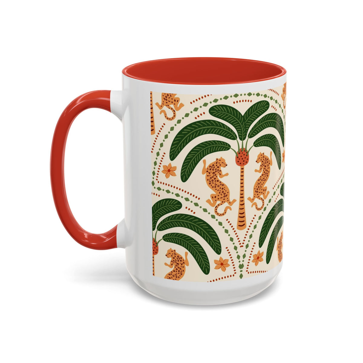 Tropical Ceramic Coffee Mug with Colorful Floral Design, 11oz & 15oz - Ira World Art LLC