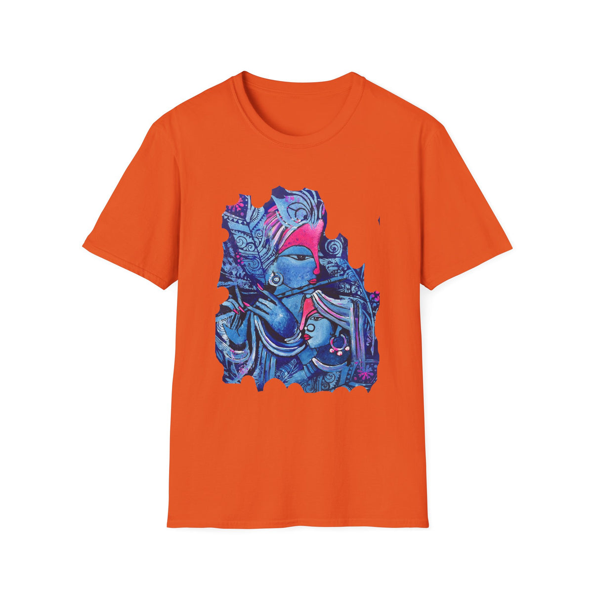 Radha Krishna Painting Print Unisex T-Shirt, Hindu Deity Tee, Spiritual Clothing, Religious Art Shirt, Festival Wear - Ira World Art LLC