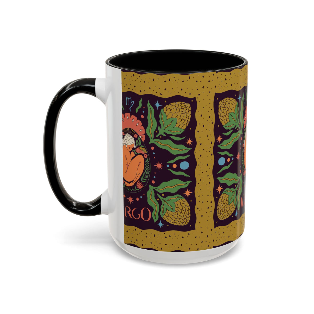 Virgo Zodiac Custom Coffee Mug, Colorful Ceramic 11oz and 15oz Design - Ira World Art LLC