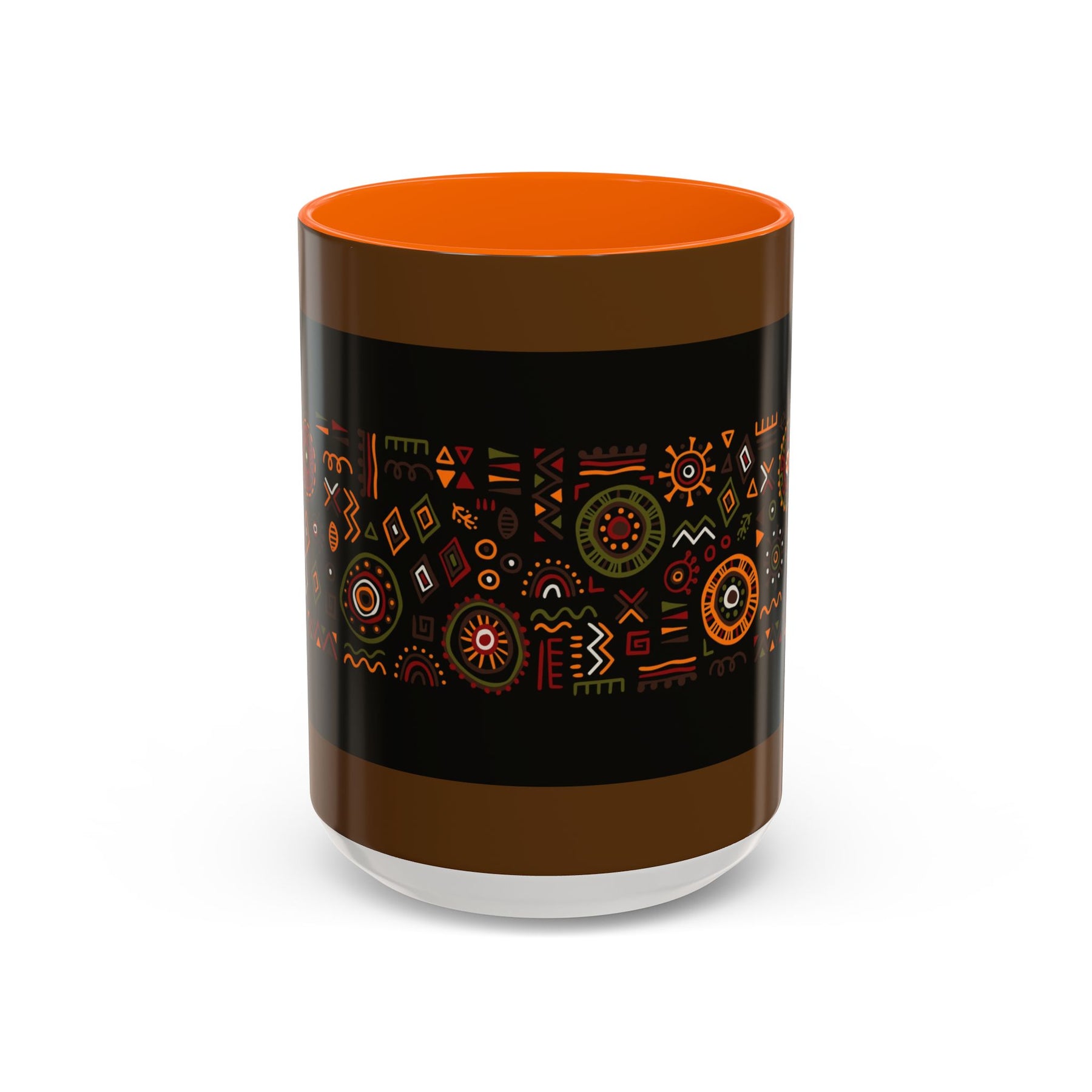 Tribal Ceramic Coffee Mug, Afrocentric Colorful Design, Custom 11oz & 15oz - Ira World Art LLC