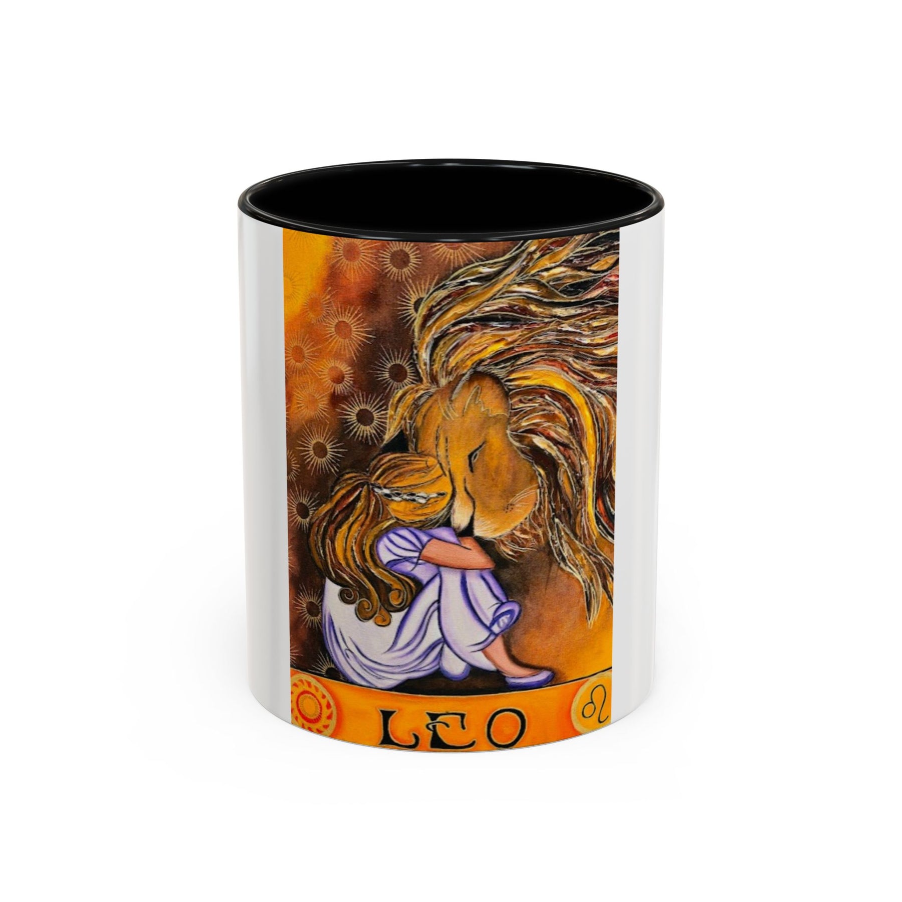 Leo Zodiac 11oz Ceramic Coffee Mug with Bold Accent Design, Astrology Gift - Ira World Art LLC
