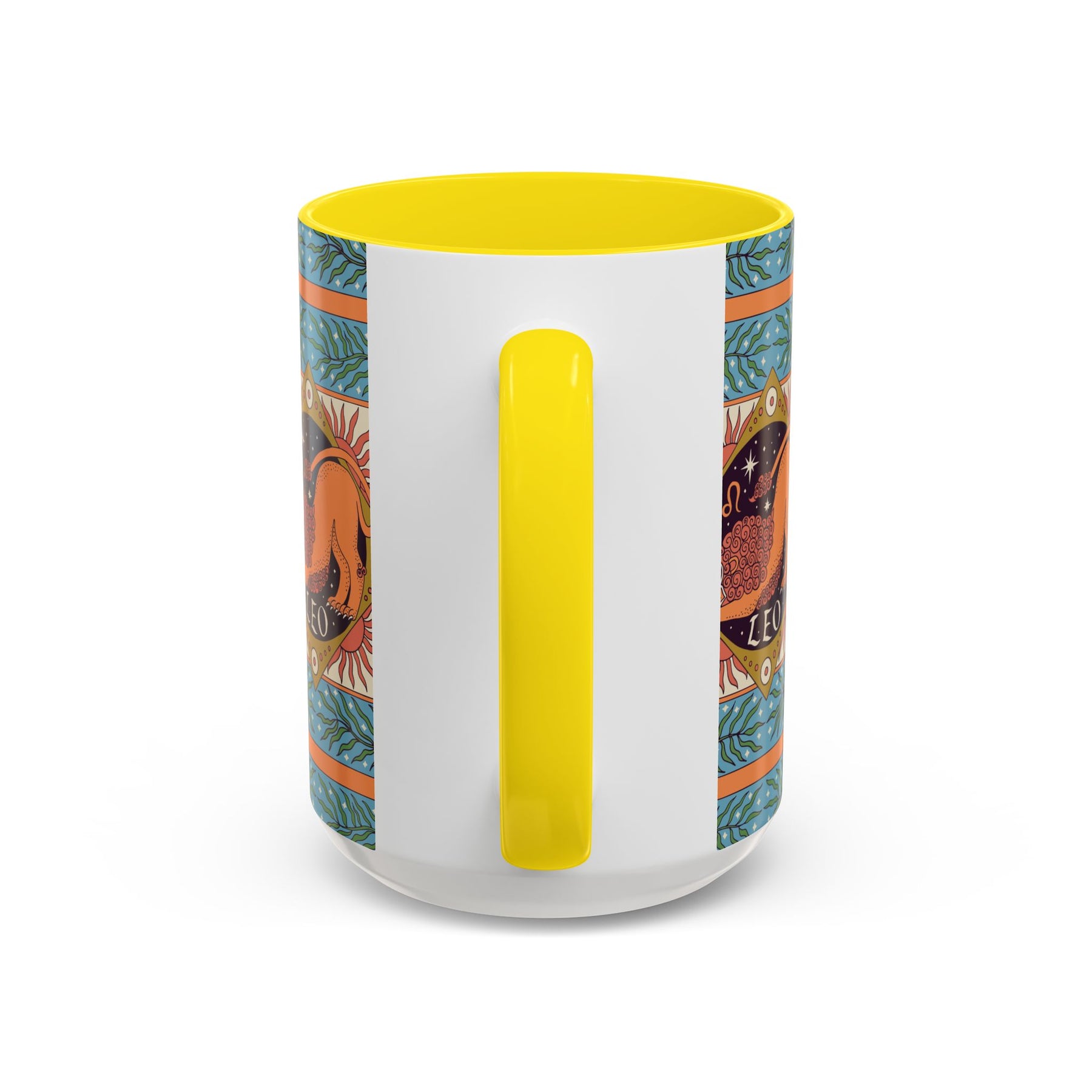 Vibrant Leo Zodiac Coffee Mug, Custom Ceramic 11oz & 15oz Colorful Design - Ira World Art LLC