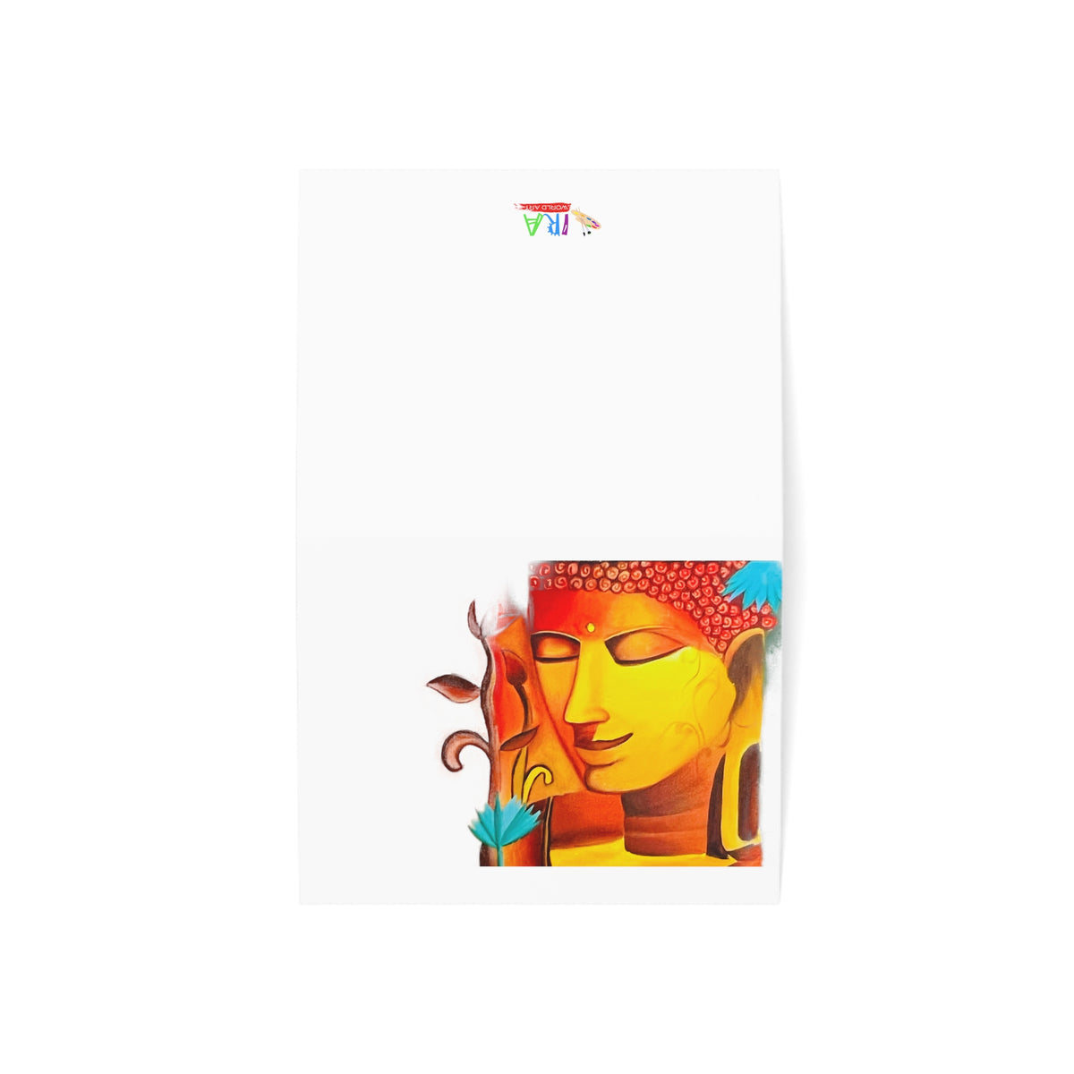 Inner Peace Greetings: Gautam Buddha Greeting Card – Share Tranquility and Enlightenments" (1, 10, 30, and 50pcs) - Ira World Art LLC
