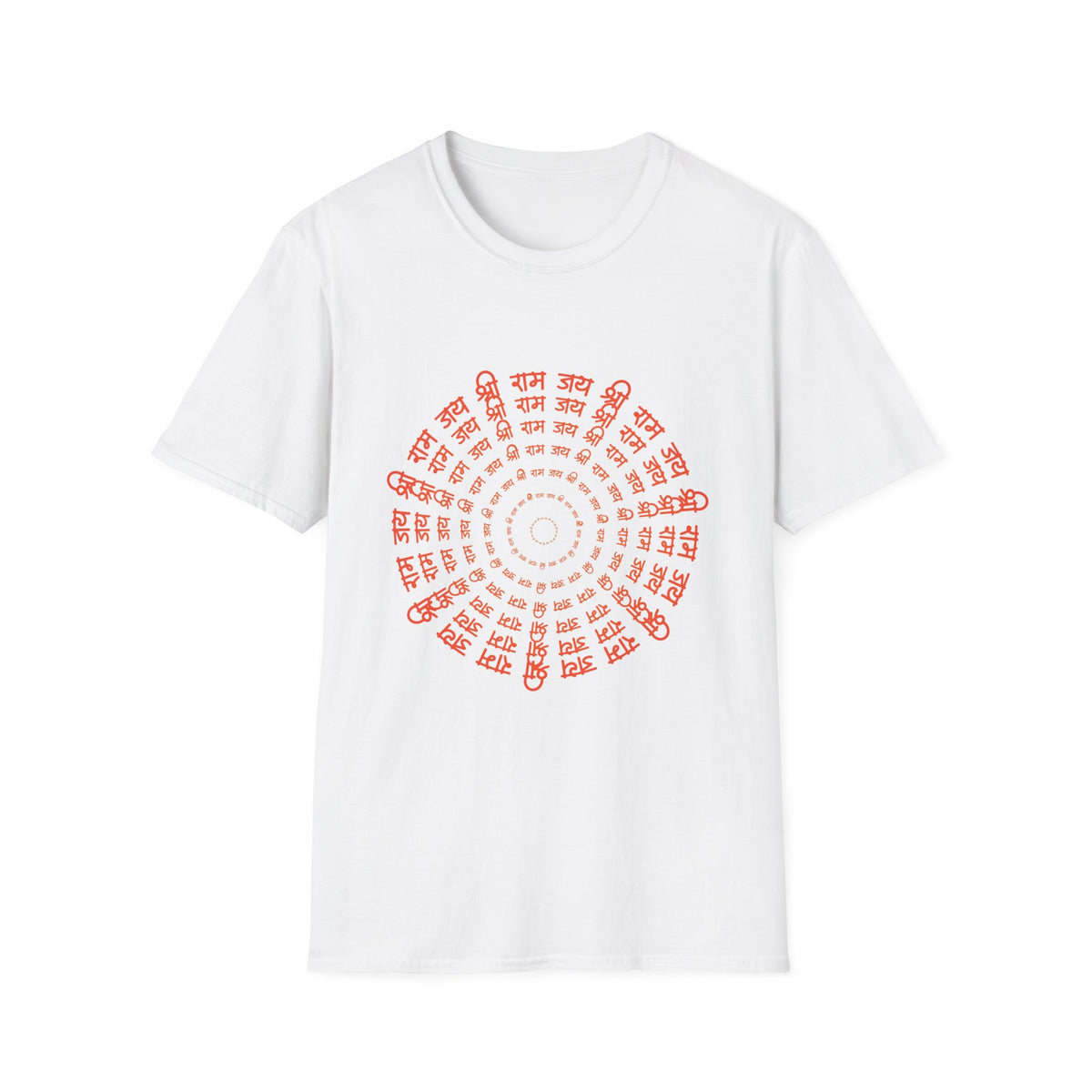 Ram Mantra Unisex Softstyle T-Shirt - Spiritual Mantra Text Tee, Yoga Meditation Shirt, Positive Vibes Graphic Tee, Sanskrit Om Symbol Tee, - Ira World Art LLC