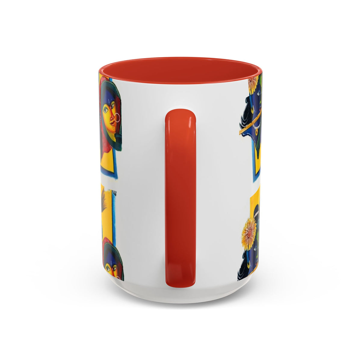 Colorful Ceramic Mug with Unique Hindu Art Design, 11oz & 15oz Aesthetic Gift - Ira World Art LLC