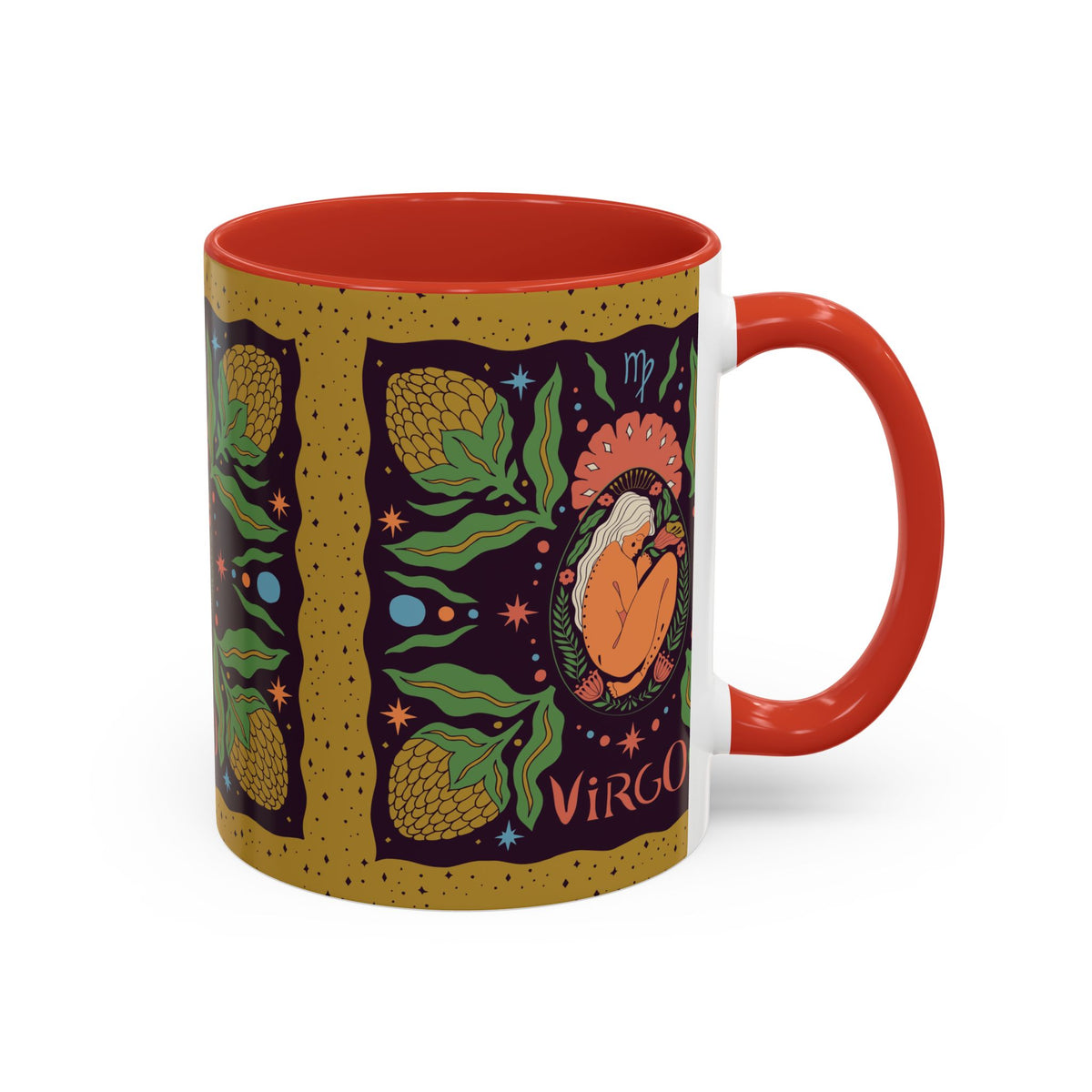 Virgo Zodiac Custom Coffee Mug, Colorful Ceramic 11oz and 15oz Design - Ira World Art LLC