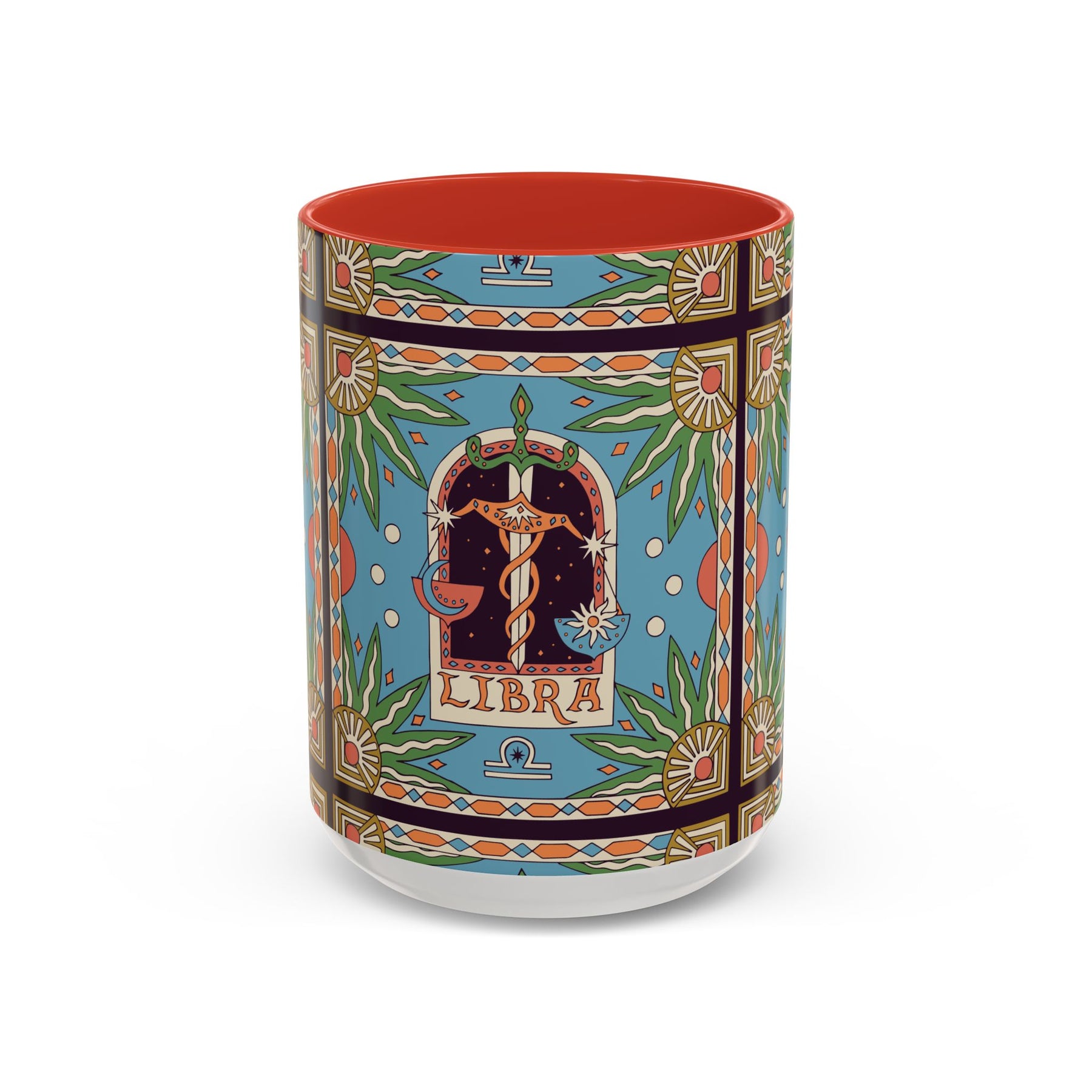 Custom Libra Coffee Mug, Colorful Ceramic 11oz & 15oz Zodiac Design - Ira World Art LLC