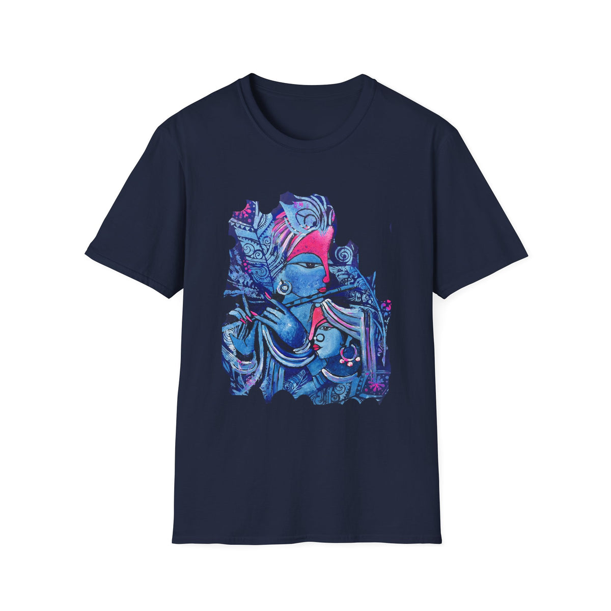 Radha Krishna Painting Print Unisex T-Shirt, Hindu Deity Tee, Spiritual Clothing, Religious Art Shirt, Festival Wear - Ira World Art LLC