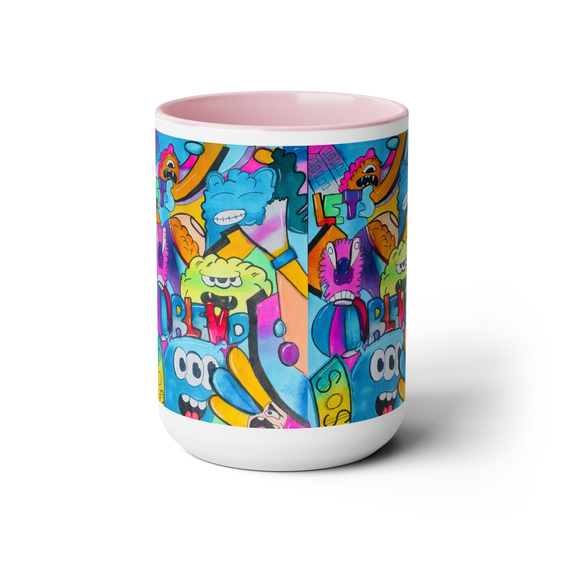 Colorful Two-Tone 15oz Kids Mug with Durable Ceramic, School & Toddler Design - Ira World Art LLC