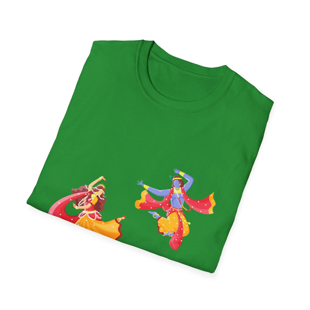 Radha Krishna Unisex Softstyle T-Shirt, Hindu Deity Tee, Spiritual Apparel, Yoga Top, Festival Clothing - Ira World Art LLC
