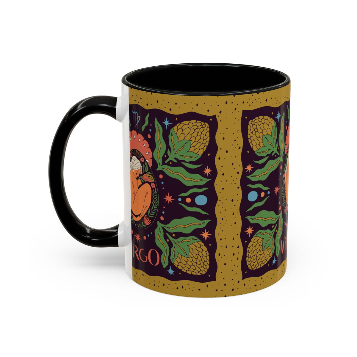 Virgo Zodiac Custom Coffee Mug, Colorful Ceramic 11oz and 15oz Design - Ira World Art LLC