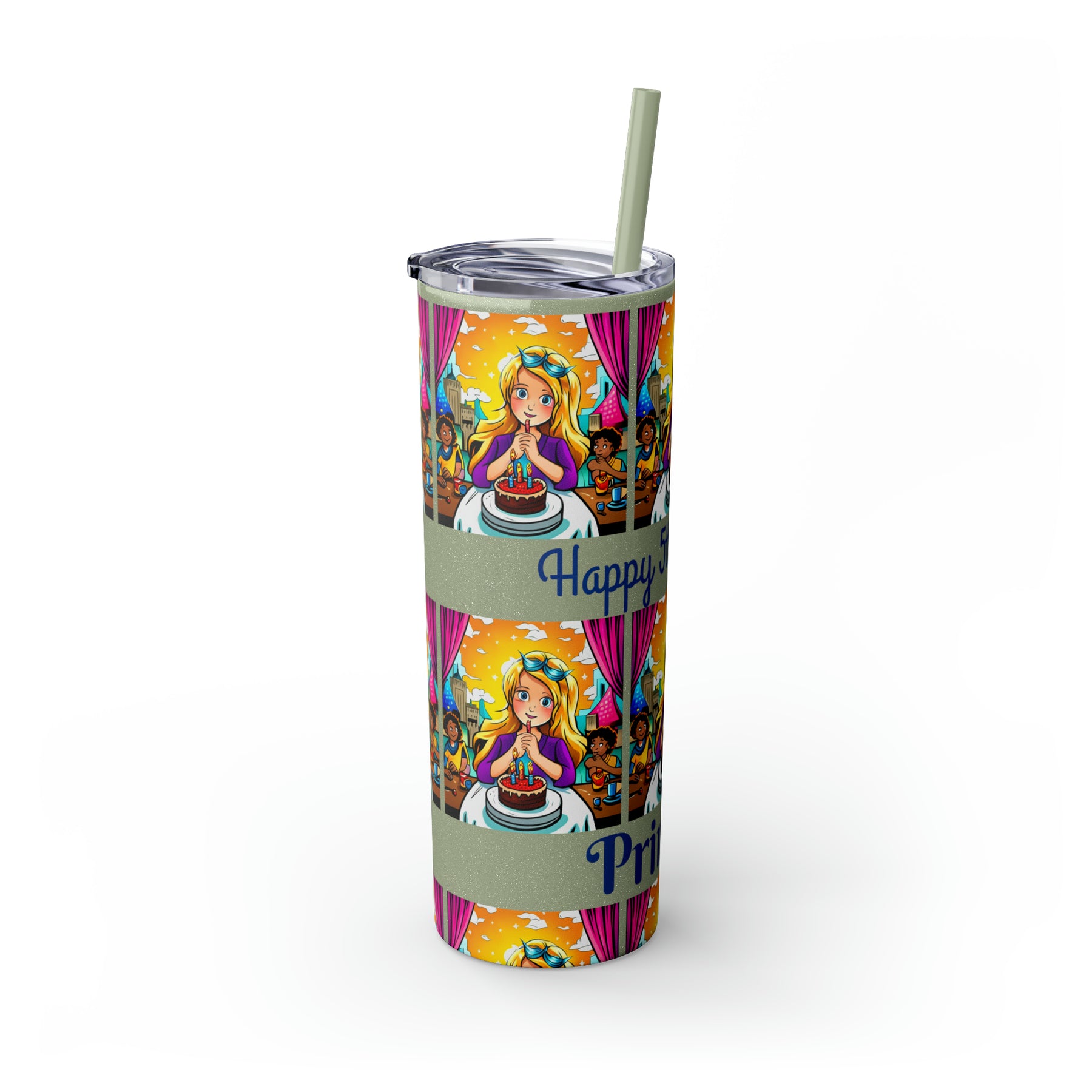 Stylish 20oz Birthday Skinny Tumbler with Straw – Celebrate in Sip-worthy Fashion!" - Ira World Art LLC