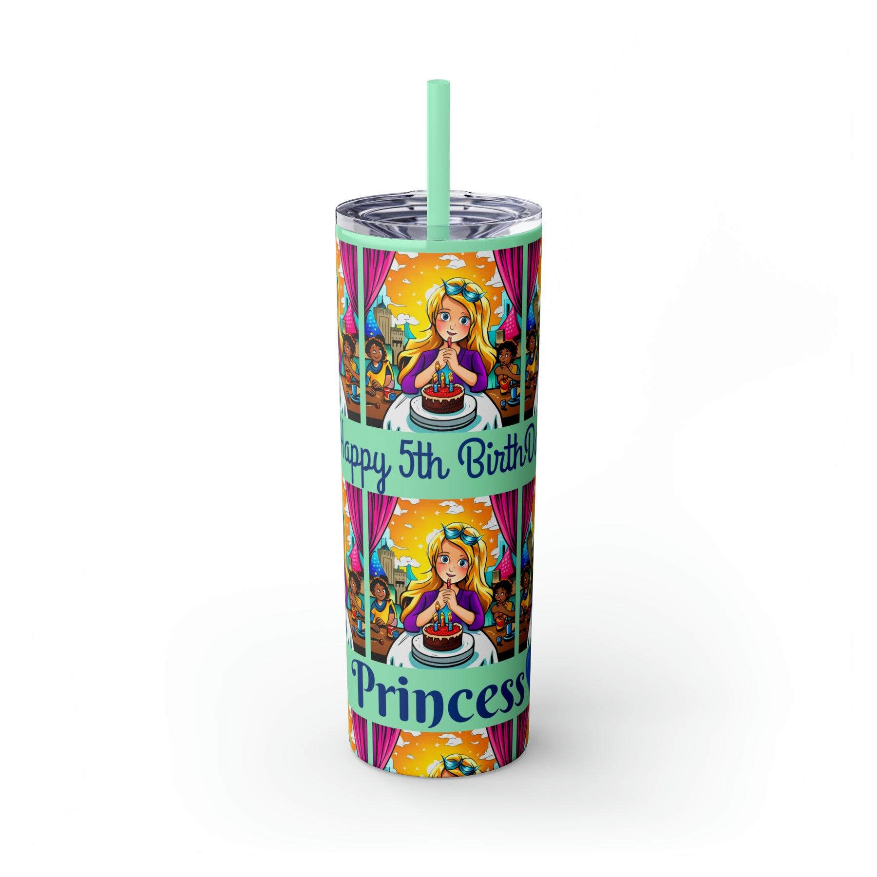Stylish 20oz Birthday Skinny Tumbler with Straw – Celebrate in Sip-worthy Fashion!" - Ira World Art LLC