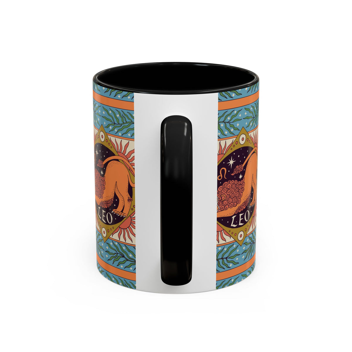 Vibrant Leo Zodiac Coffee Mug, Custom Ceramic 11oz & 15oz Colorful Design - Ira World Art LLC
