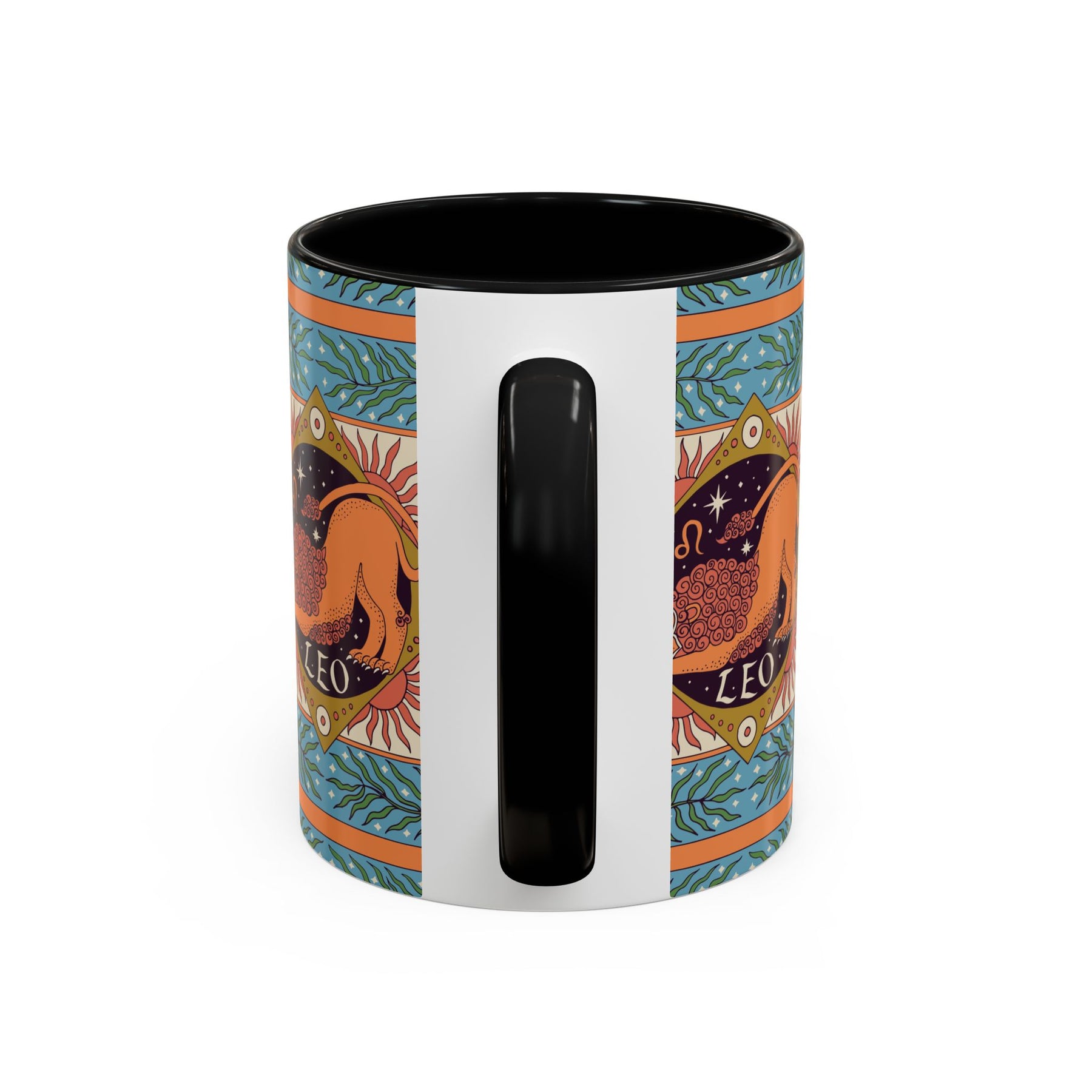 Vibrant Leo Zodiac Coffee Mug, Custom Ceramic 11oz & 15oz Colorful Design - Ira World Art LLC