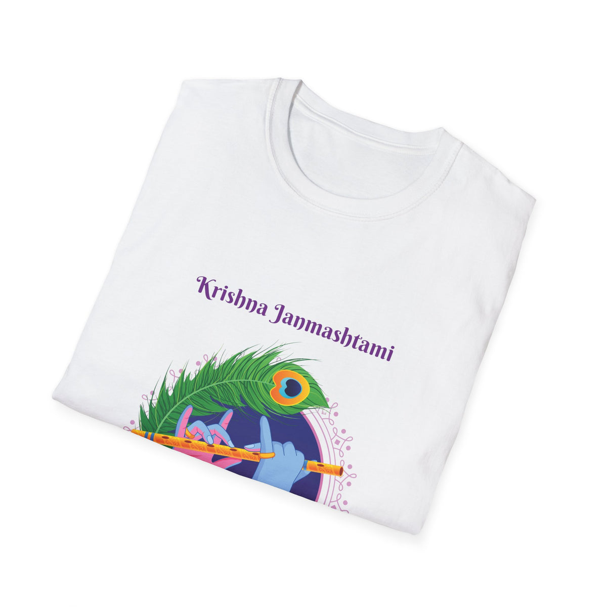 Krishna Janmashtami Unisex Softstyle T-Shirt, Festival Shirt, Spiritual Apparel, Gifts for Friends, Cultural Celebrations, Hindu Festivities - Ira World Art LLC