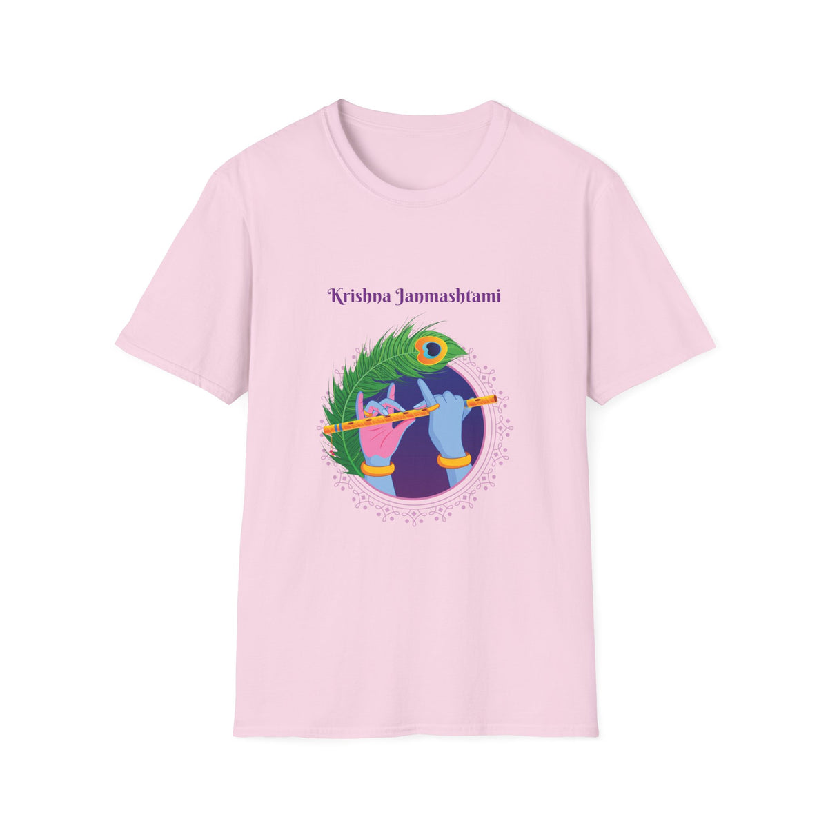 Krishna Janmashtami Unisex Softstyle T-Shirt, Festival Shirt, Spiritual Apparel, Gifts for Friends, Cultural Celebrations, Hindu Festivities - Ira World Art LLC