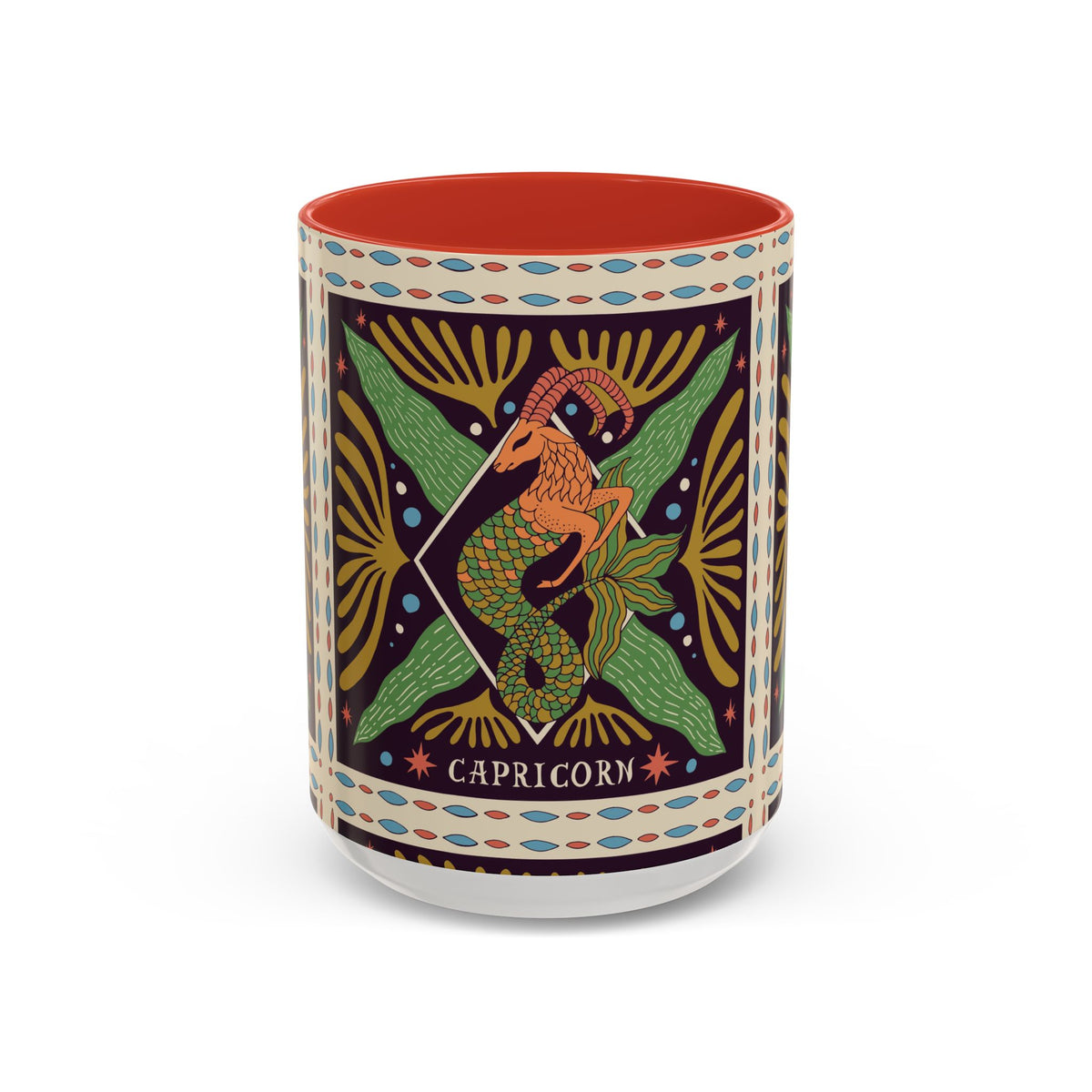 Colorful Capricorn Mug, Custom Ceramic Coffee Cup 11oz & 15oz Zodiac Design - Ira World Art LLC