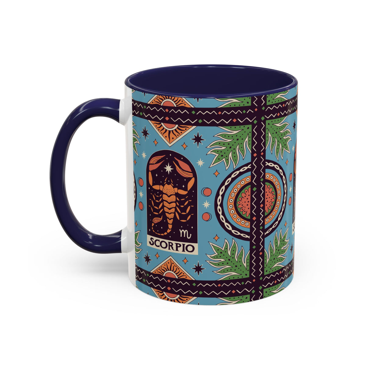 Colorful Scorpio Zodiac Ceramic Mug, Custom 11oz & 15oz Coffee Cup Design - Ira World Art LLC