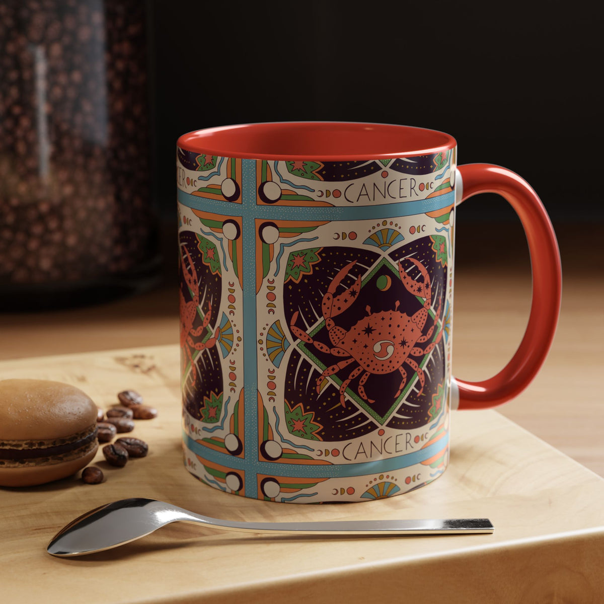 Colorful Capricorn Ceramic Mug, Custom 11oz & 15oz Zodiac Coffee Cup - Ira World Art LLC