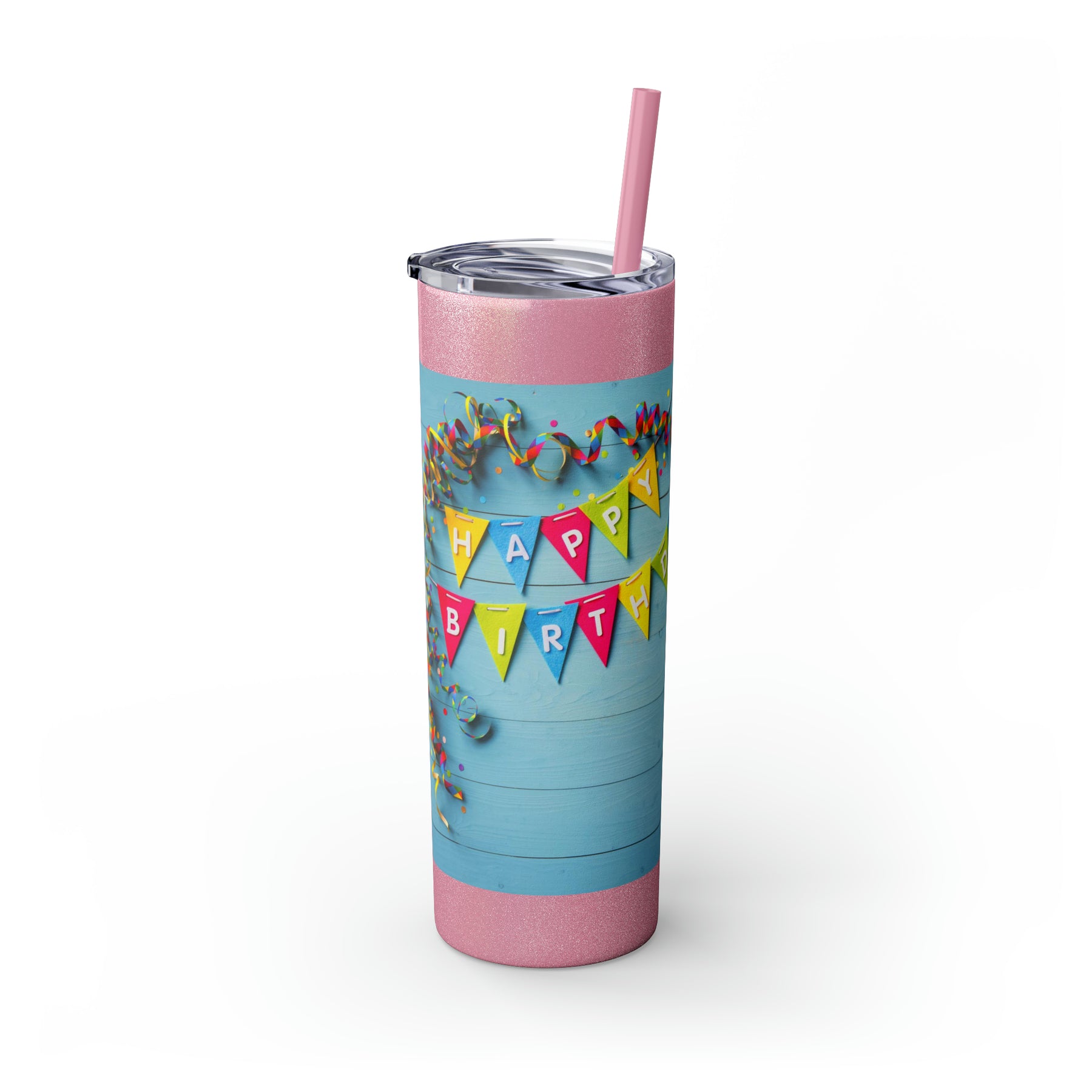 Stylish 20oz Birthday Skinny Tumbler with Straw – Celebrate in Sip-worthy Fashion! - Ira World Art LLC