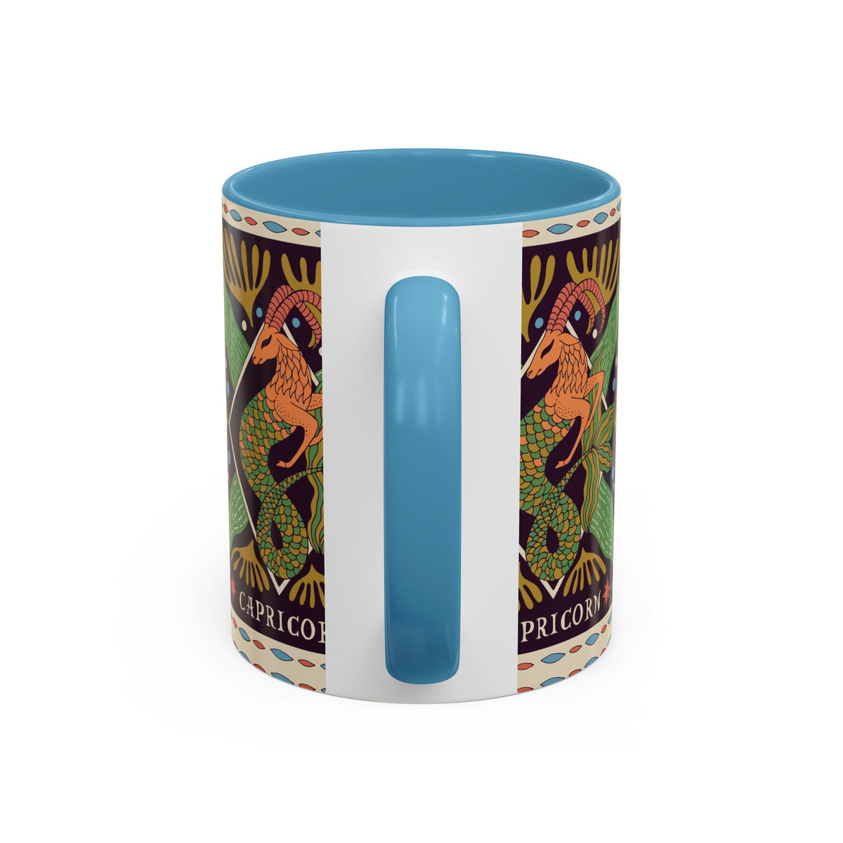 Colorful Capricorn Mug, Custom Ceramic Coffee Cup 11oz & 15oz Zodiac Design - Ira World Art LLC
