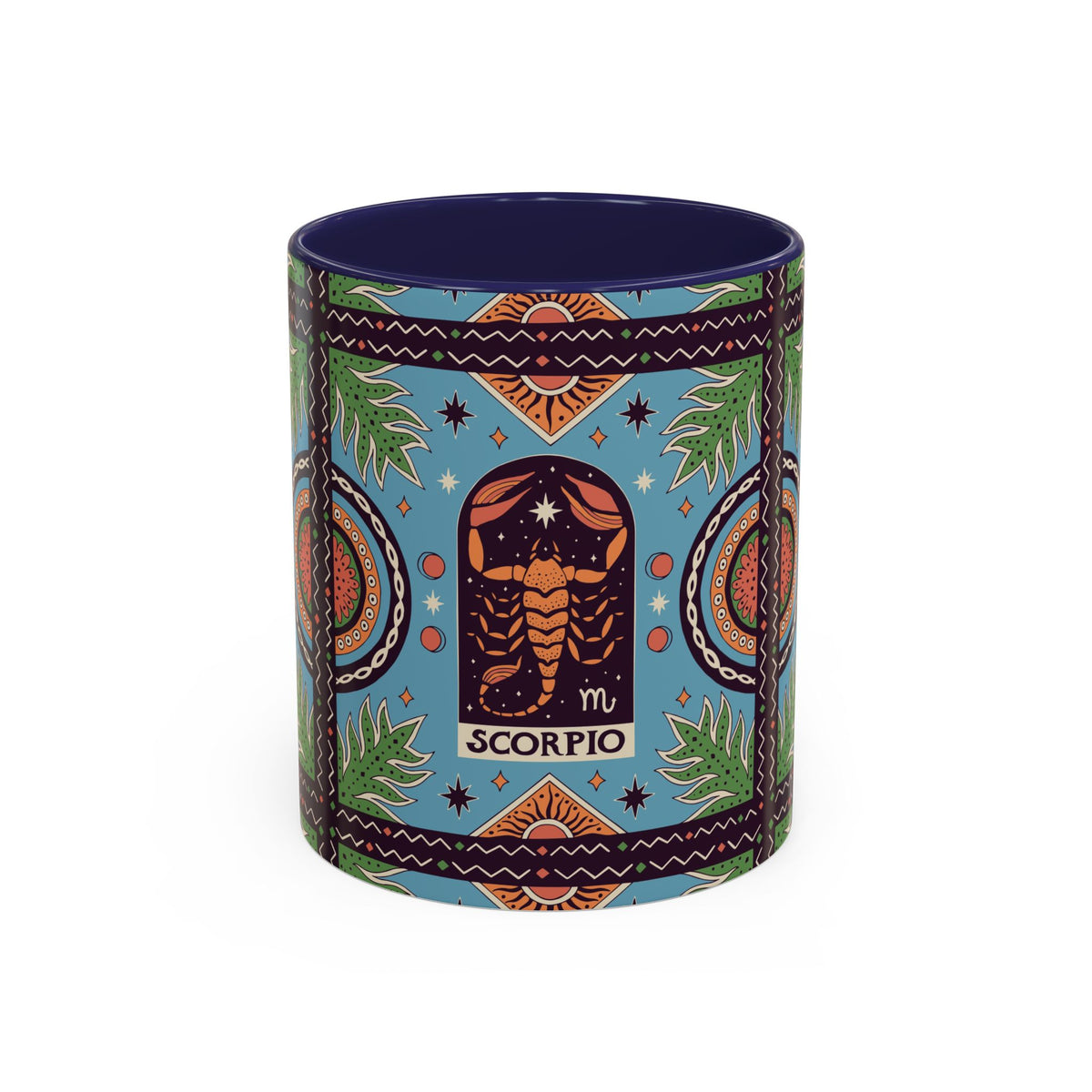 Colorful Scorpio Zodiac Ceramic Mug, Custom 11oz & 15oz Coffee Cup Design - Ira World Art LLC