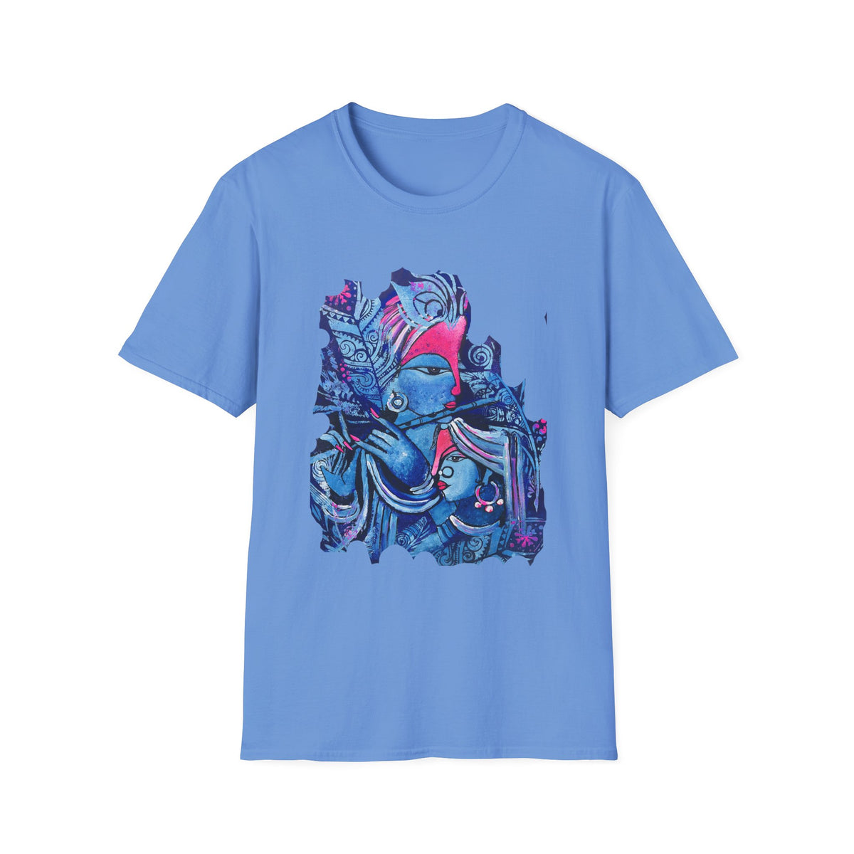 Radha Krishna Painting Print Unisex T-Shirt, Hindu Deity Tee, Spiritual Clothing, Religious Art Shirt, Festival Wear - Ira World Art LLC