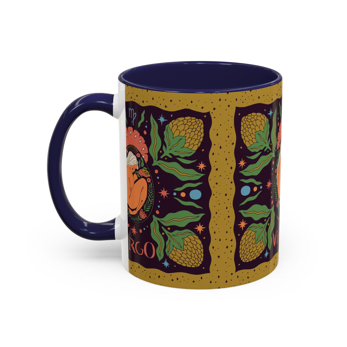 Virgo Zodiac Custom Coffee Mug, Colorful Ceramic 11oz and 15oz Design - Ira World Art LLC