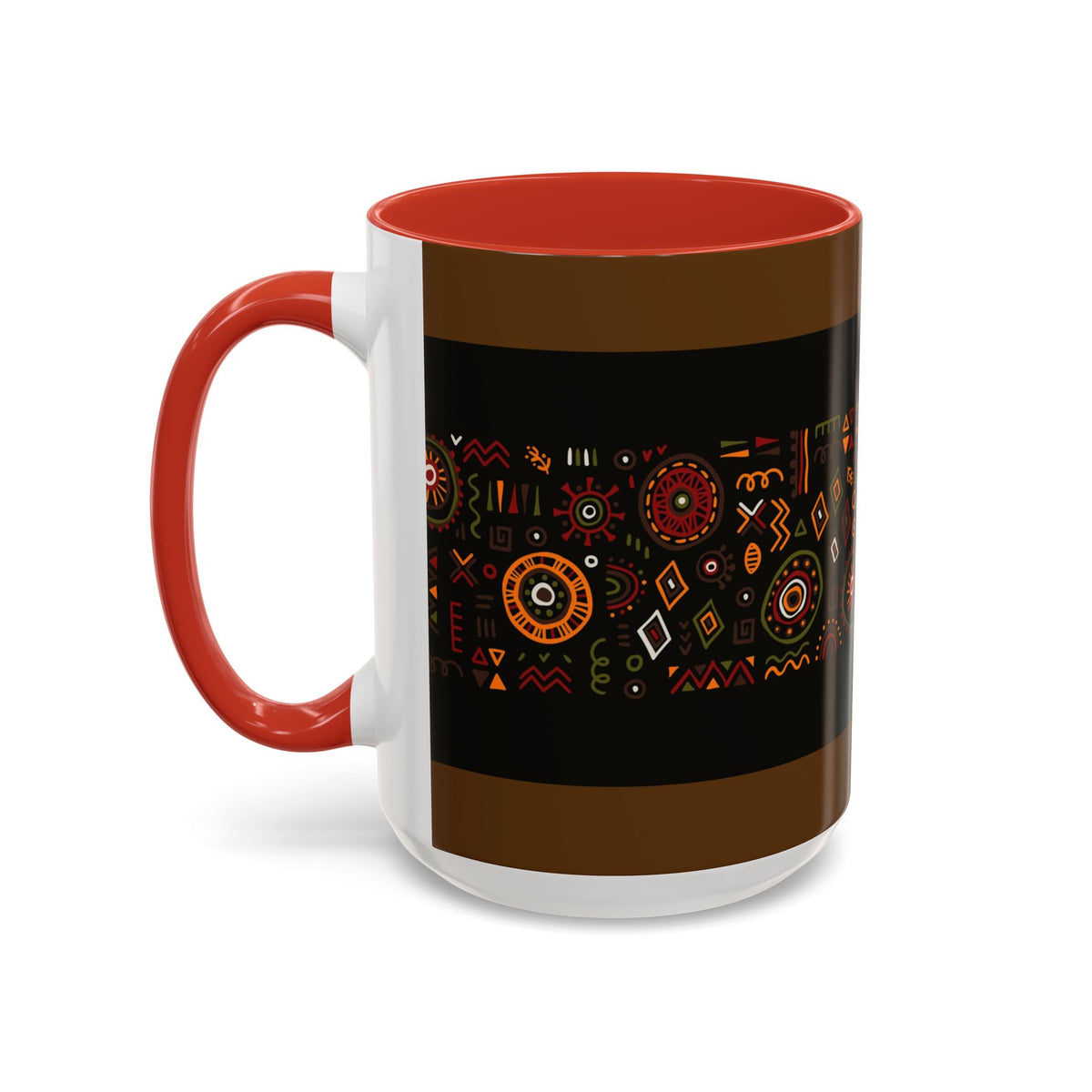 Tribal Ceramic Coffee Mug, Afrocentric Colorful Design, Custom 11oz & 15oz - Ira World Art LLC