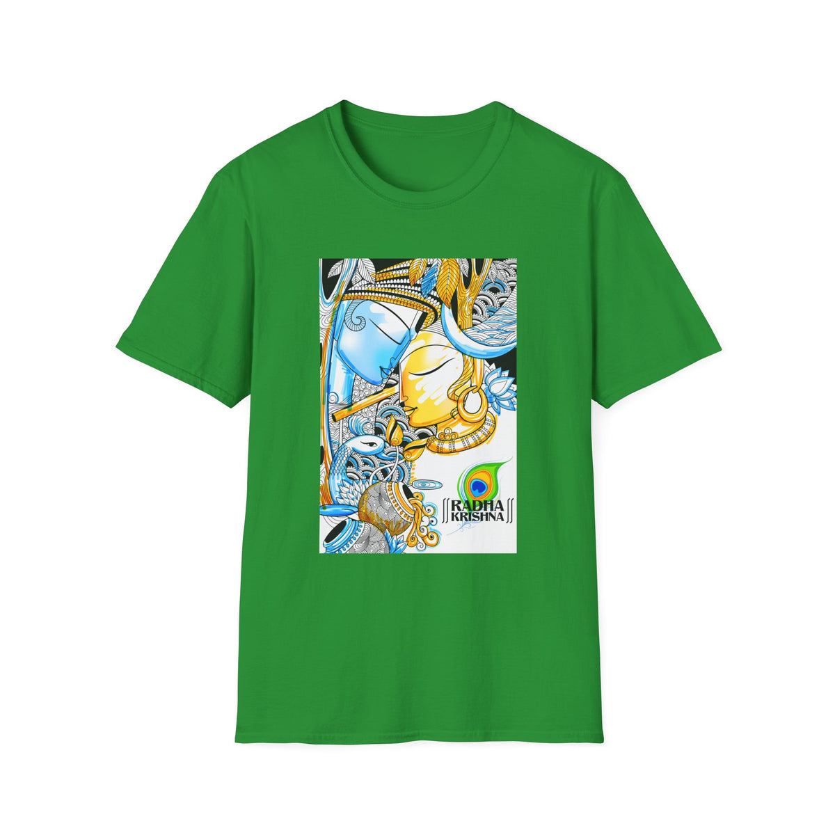 Radha Krishna Unisex T-Shirt, Spiritual Tee, Hindu Deity Shirt, Religious Gift, Meditation Top - Ira World Art LLC