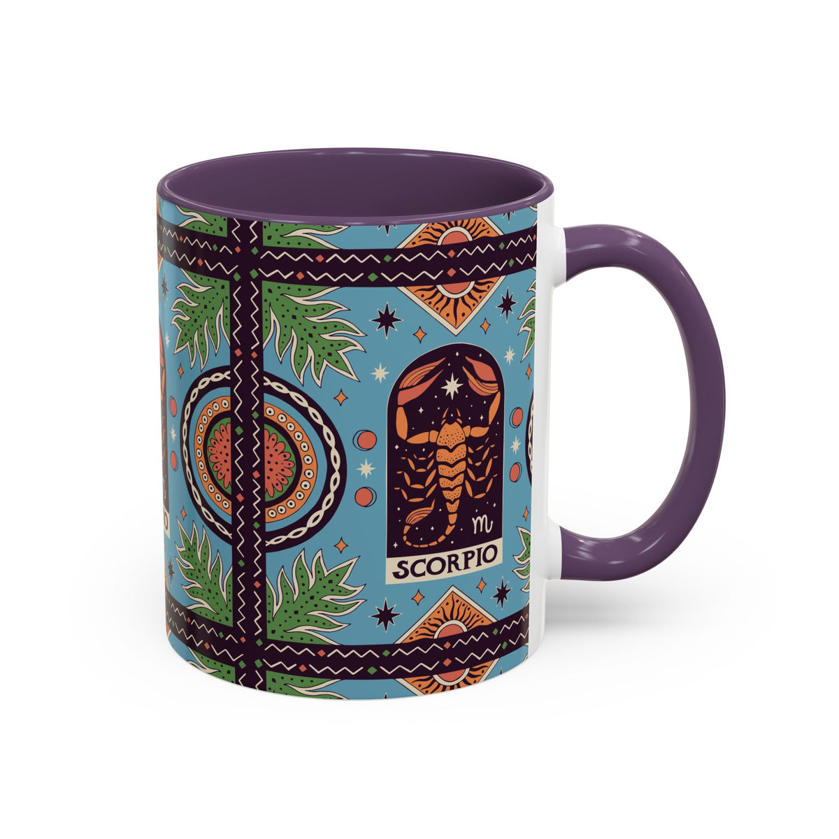 Colorful Scorpio Zodiac Ceramic Mug, Custom 11oz & 15oz Coffee Cup Design - Ira World Art LLC